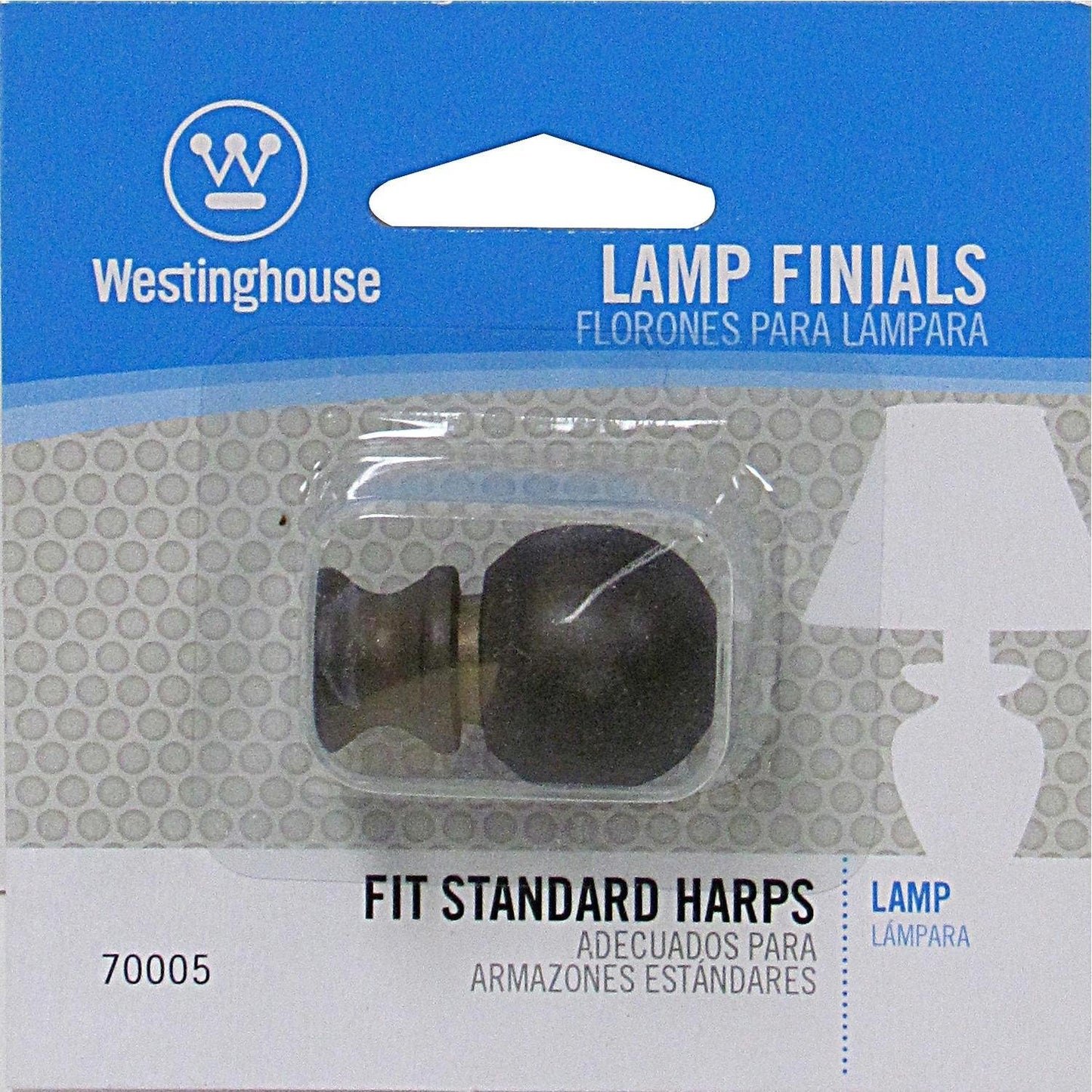 Westinghouse 7000500 Oil Rubbed Bronze Finish Ball Lamp Finial, Black, 1-1/2 Inch