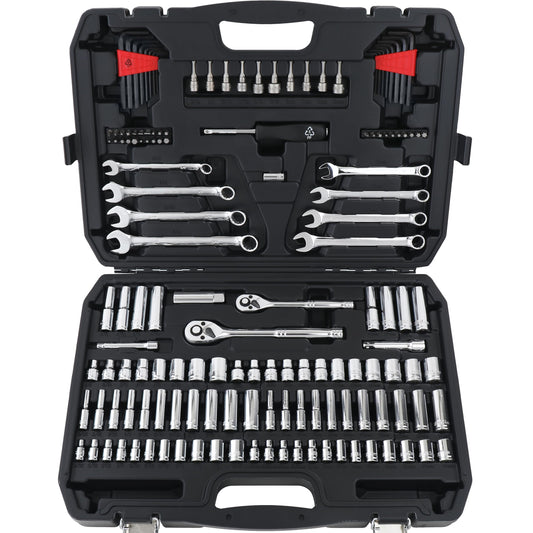 Amazon Basics Mechanic's Socket Tool Set With Case, Metric Sizes, 145-Piece