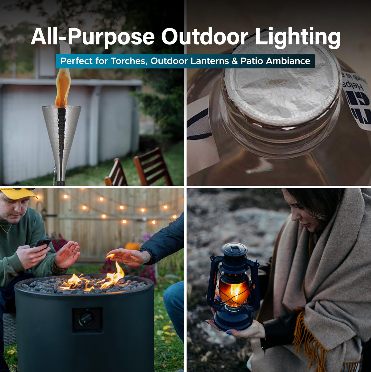 Firefly Fuel Clean Fuel Lamp Oil - Smokeless, Virtually Odorless, and Long-Lasting Burn Time for Indoor & Outdoor Lamps - 32 Ounces - Made in USA