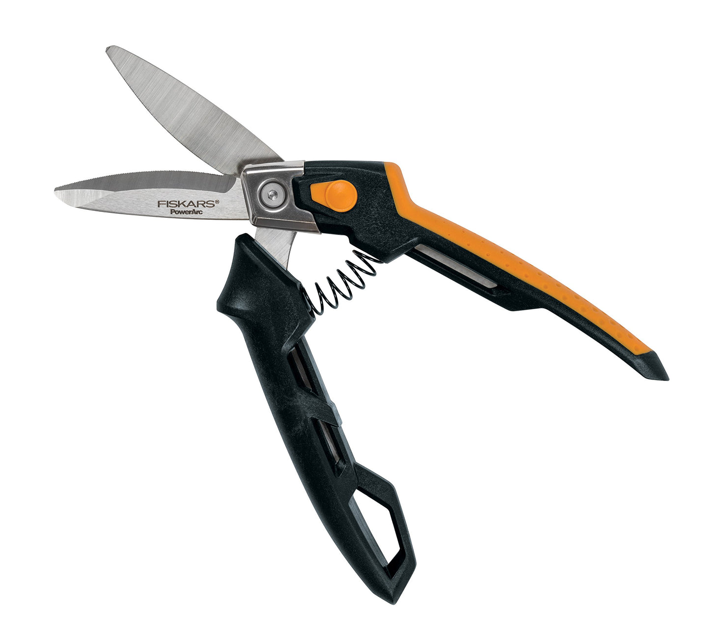 Fiskars PowerArc Utility Snips, Heavy-Duty Cutting Shears with Easy Action Handle,Stainless Steel Blades 8"