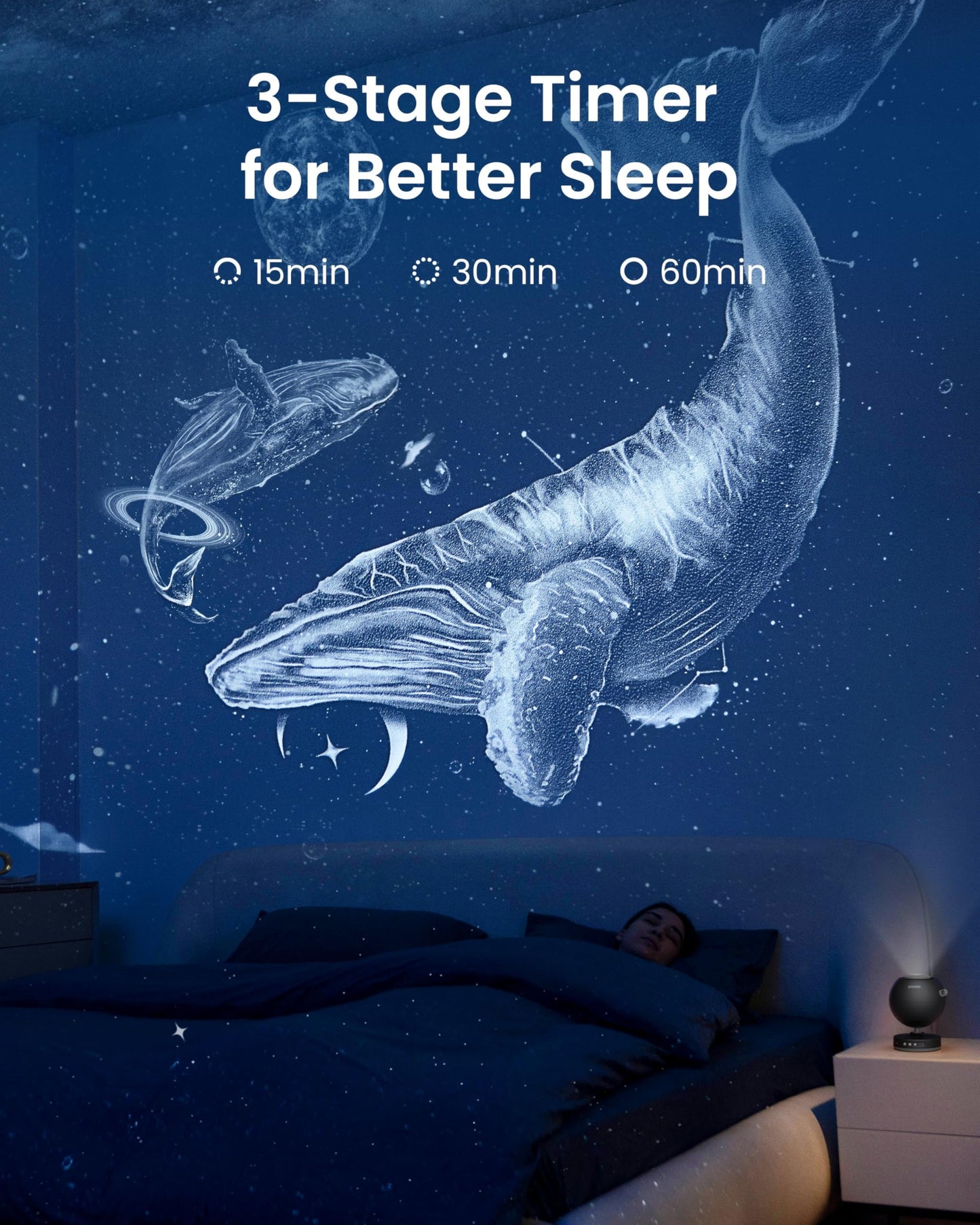 POCOCO Galaxy Star Projector for Bedroom – Home Planetarium Night Light with Replaceable Discs, HD Soft Light for Relax, Study & Stress Relief Gifts