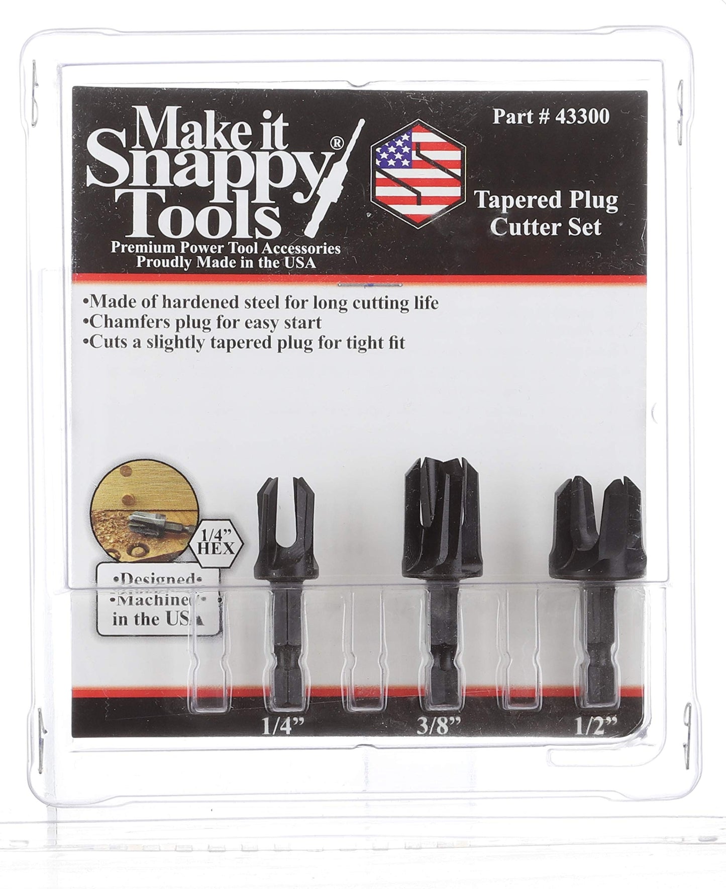 Make it Snappy Tools 3 Piece Tapered Plug Cutter Set