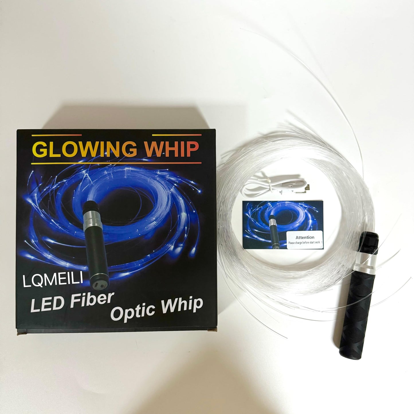 Dance Whip LED Fiber Optic Whip 6ft Rechargeable Pixel Whip with 7 Colors and 4 Glowing Modes,Flow Perfect for Dance, Parties, Gift