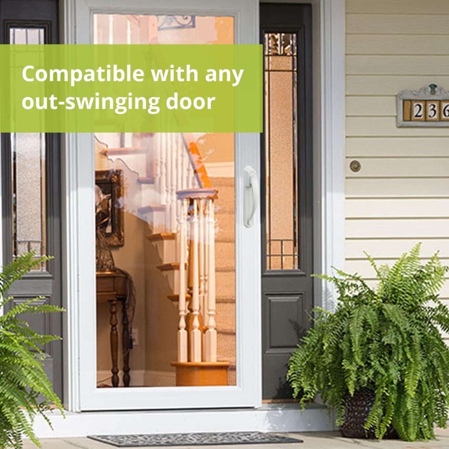 Ideal Security DX Pull Handle Replacement Set for Storm Door and Screen Door, White