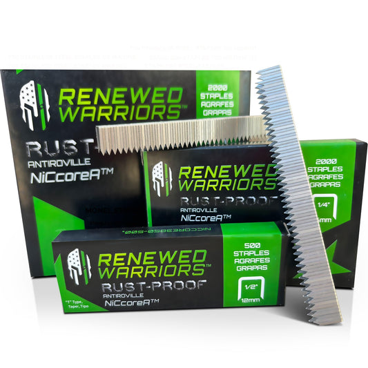 NiCcoreA T50 Rustproof Staples, 1/2" Leg, 3/8" Crown, Marine-Grade, T-50 Type, Outperforms Stainless Steel, Compare to Monel, 500 Pack