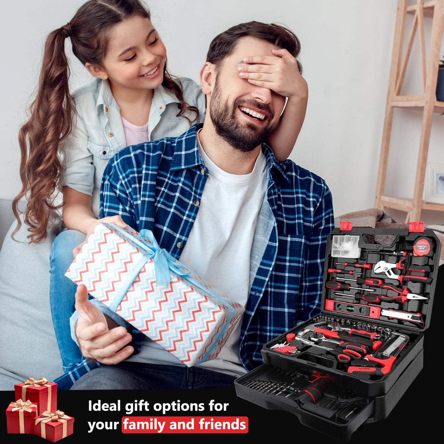 KingTool 276-Piece Tool Set with 12V Cordless Drill, Driver, Drill Bits & Toolbox with Drawer – Ideal for Home, DIY & Handyman