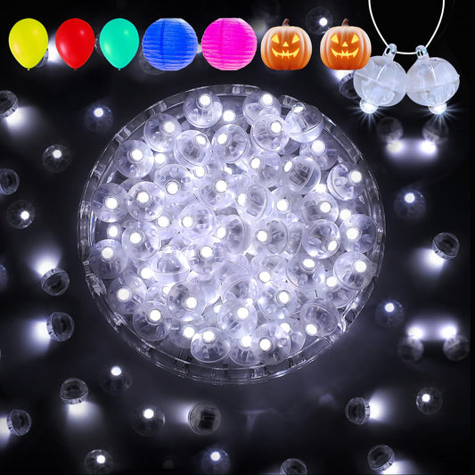Aogist 100-Pack Mini Balloon Lights with Hook – Waterproof LED, Long Battery Life, Flash & Cool White for Parties & Holidays