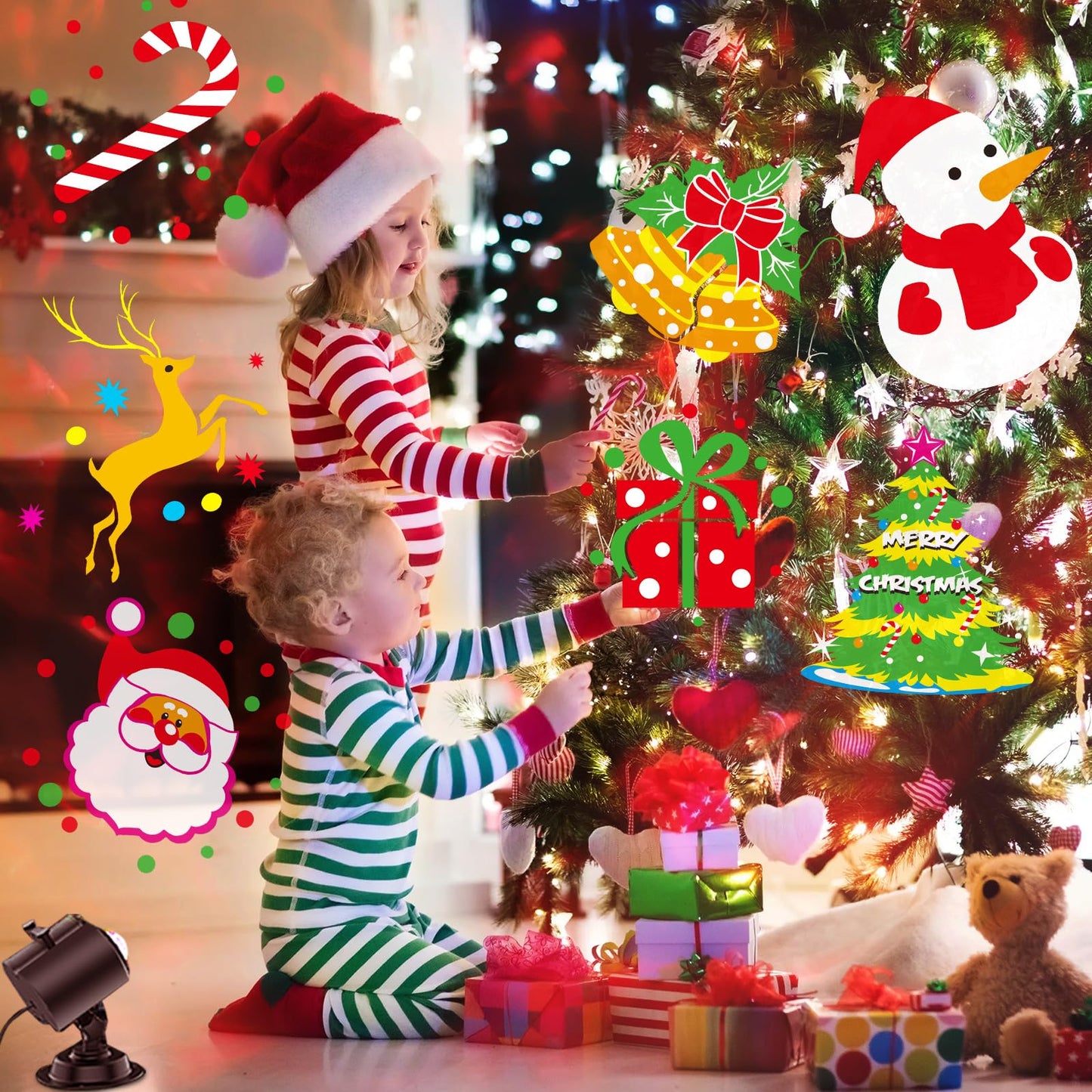 Brighter Christmas Projector Lights Outdoor, 2025 Upgrade with 19 HD Slides, Ocean Wave & Patterns, Weatherproof Holiday Projector for Christmas & Halloween