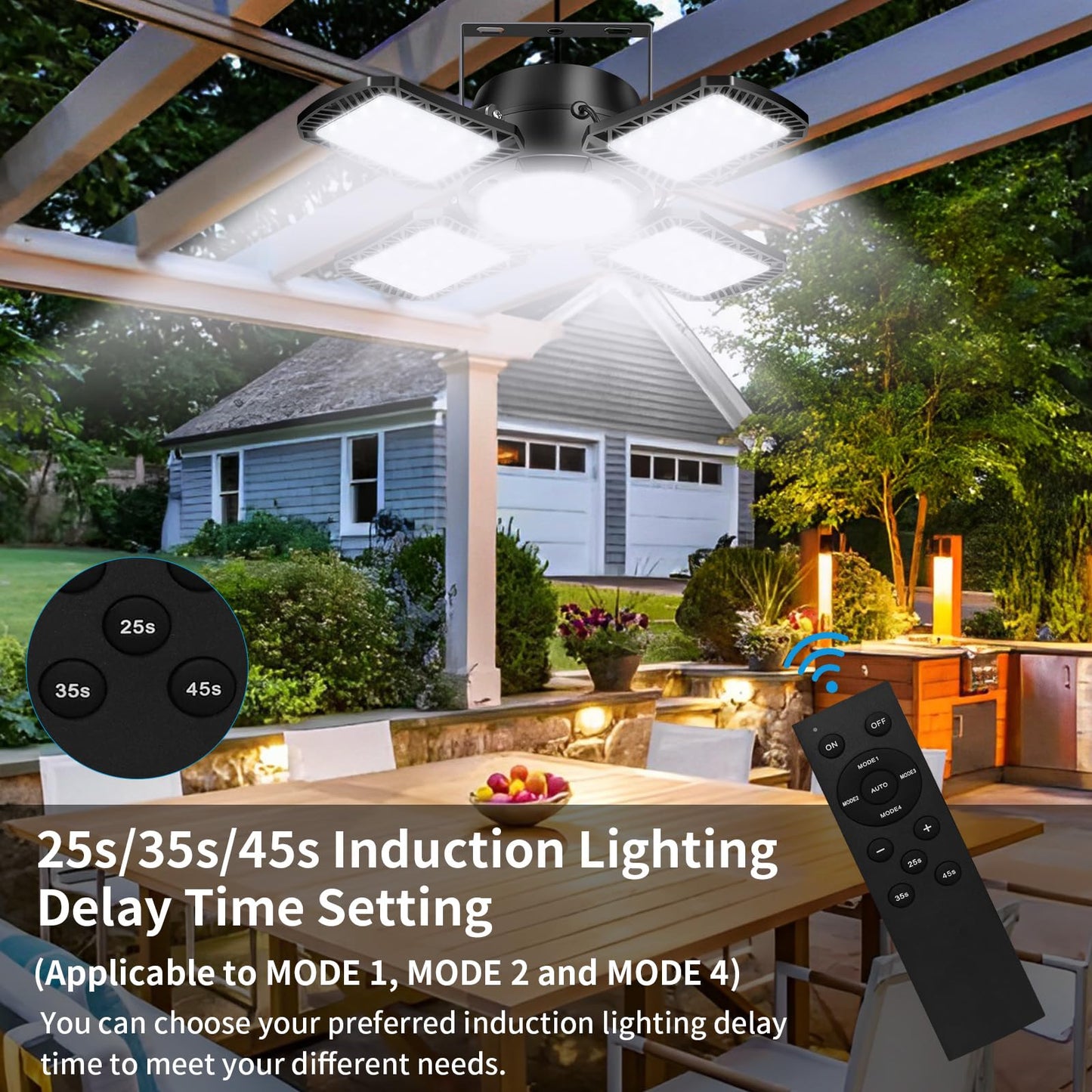 Aqonsie 176LED Solar Shed Light with Motion Sensor, 5 Modes & Remote – Outdoor/Indoor Solar Pendant Light for Shed, Garage, Gazebo, Home