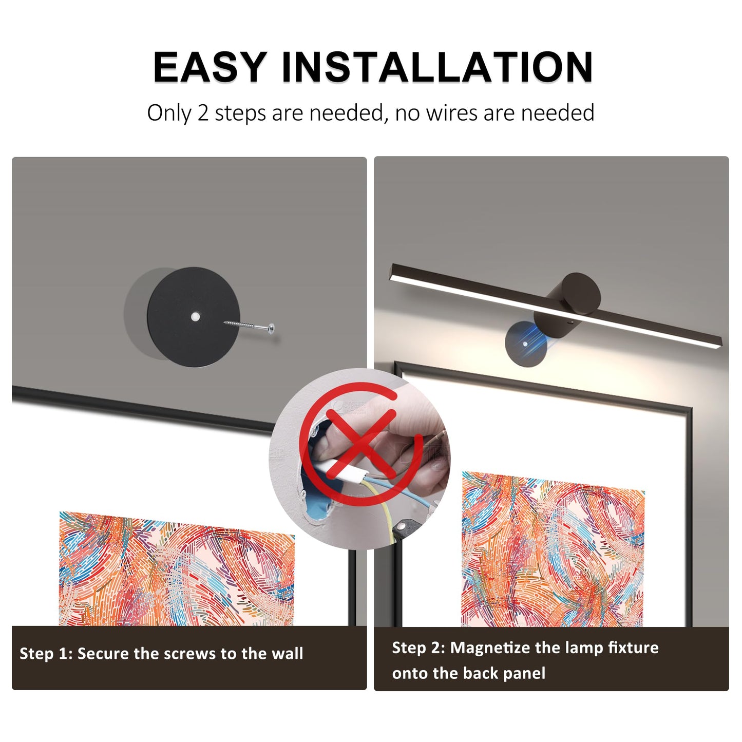 ZitoStory 15.35" Battery Operated Picture Light with Remote – Wireless, Dimmable Art & Canvas Lighting, Rechargeable, Black