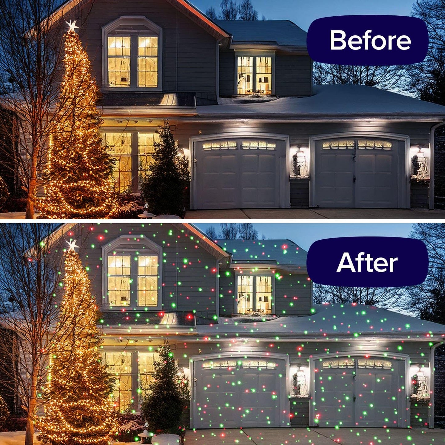 Star Shower Ultra 9 Outdoor Laser Light Show – 9 Patterns, 3 Colors, Motion or Still, Covers 3200 Sq Ft, Holiday Projector