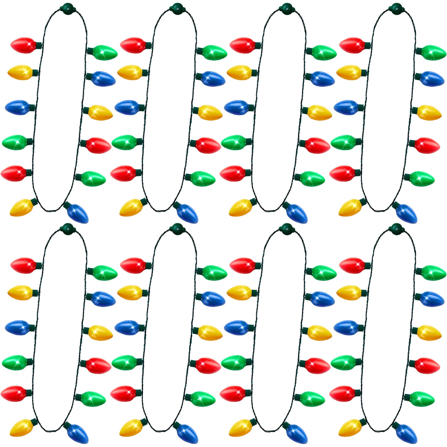 JOYIN 3 PCS Christmas Necklace 12 LED Bulbs LED Light Up Bulb Necklace Christmas Holiday Accessories Party Favors