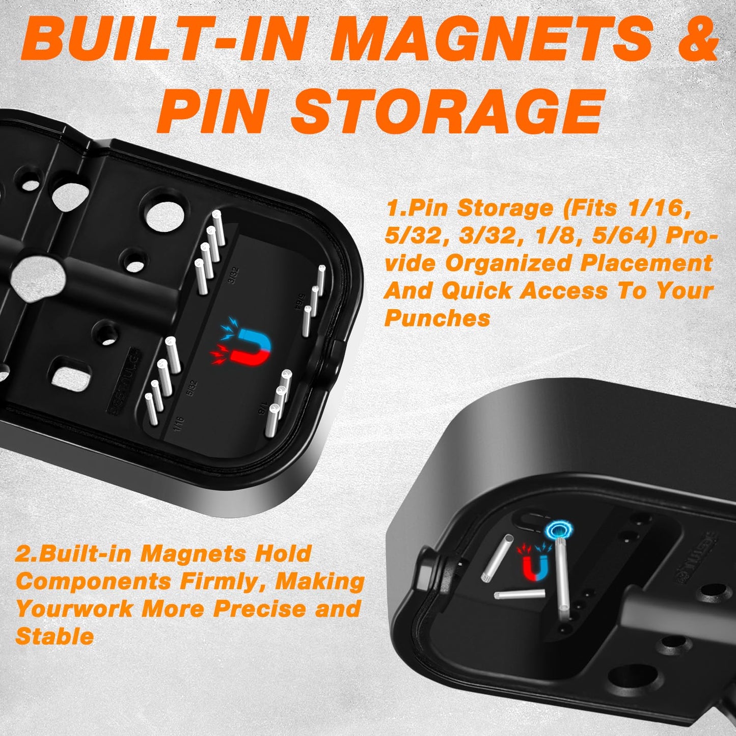 BESTNULE Punch & Pin Punch Set with Hammer, Bench Block & Organizer Box – High-Quality Metal Mechanical Repair Tool Kit