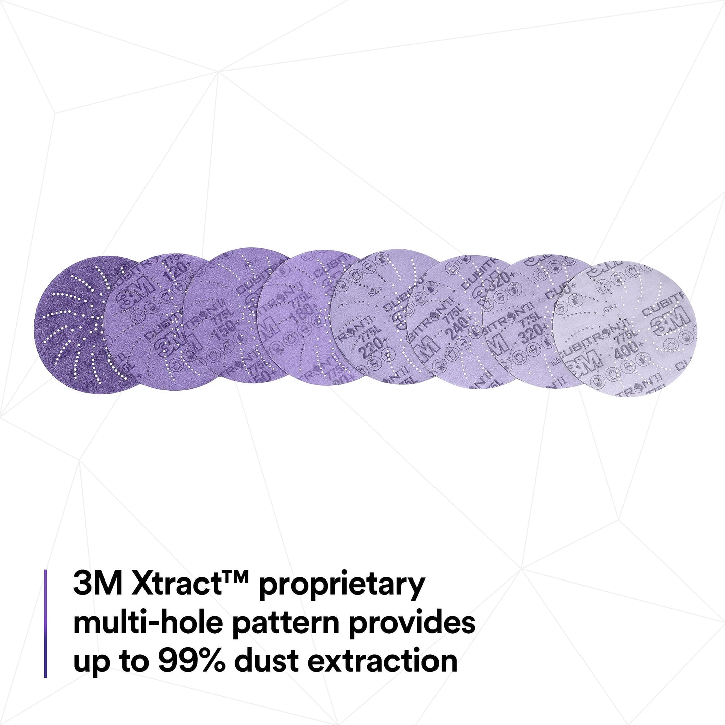 3M Xtract Cubitron II Hookit Clean Sanding Film Disc 775L, 5 in, 15 Piece Multi-Pack Hook and Loop S