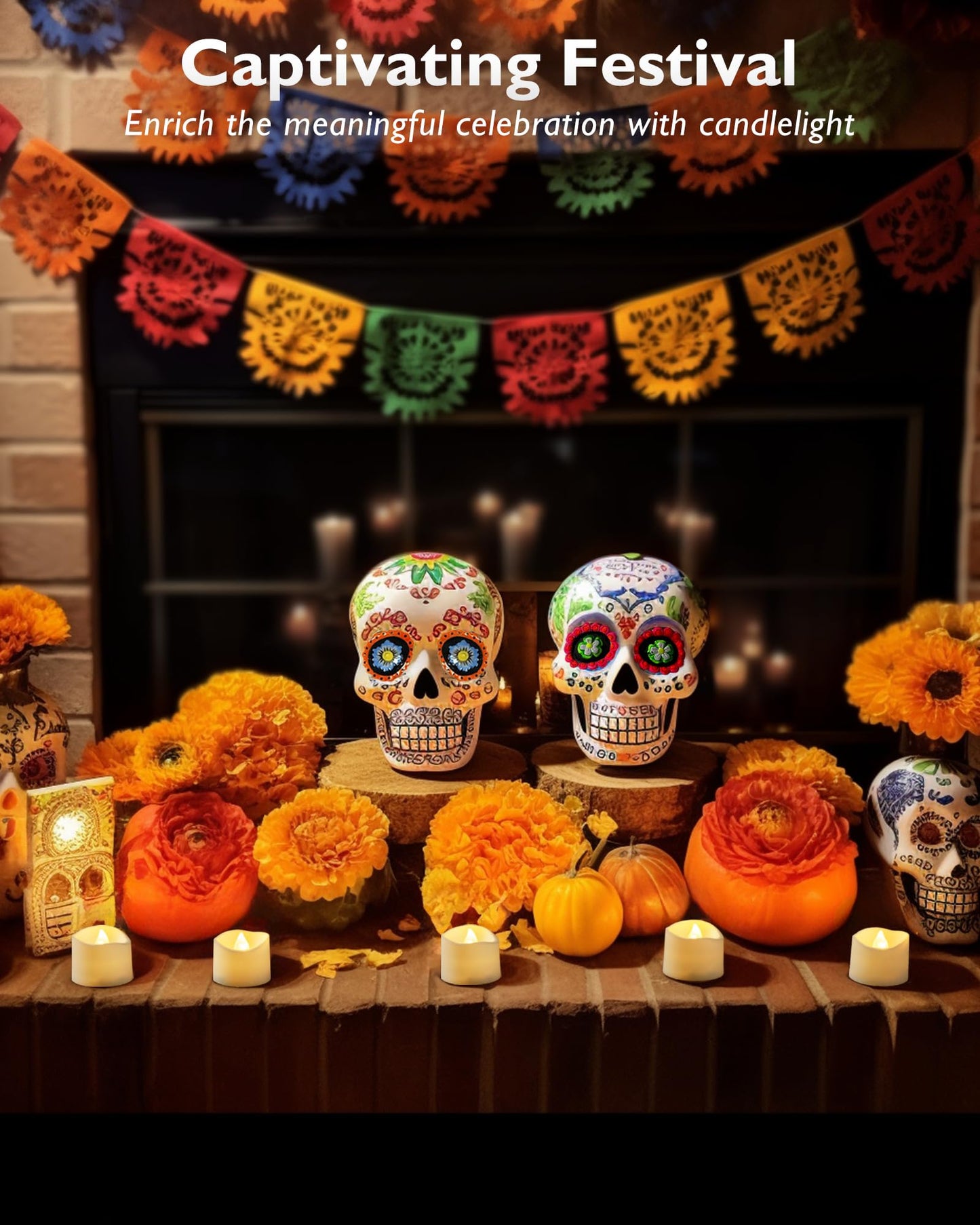 Homemory 12-Pack Flameless LED Tea Light Candles, 6H Auto Timer, Battery Operated Tealights for Table, Lanterns & Holiday Decor