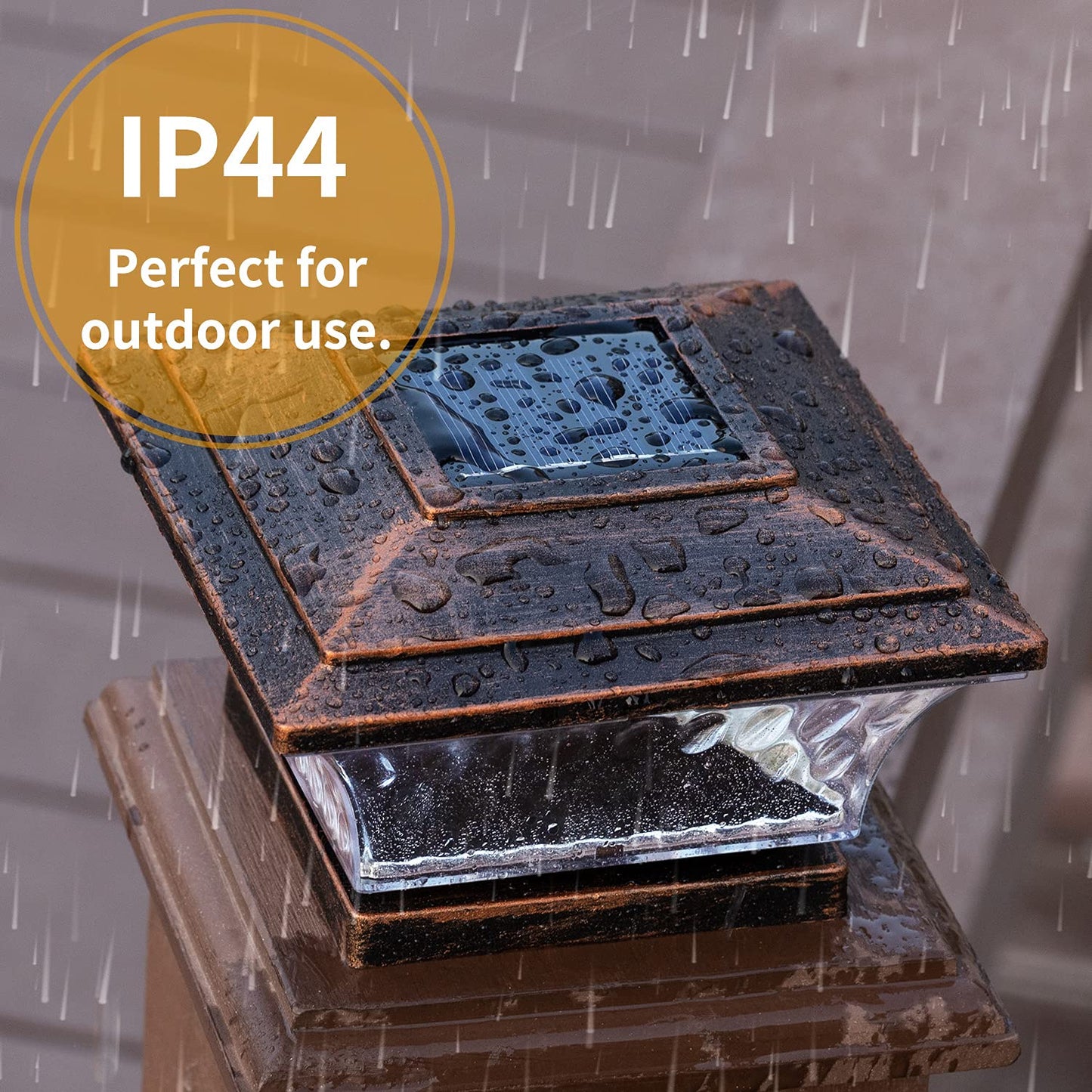 HUYIENO 12-Pack Solar Post Cap Lights for 4x4 Wooden Posts, Outdoor LED Deck & Fence Lighting, Warm & Bright White, Brushed Copper