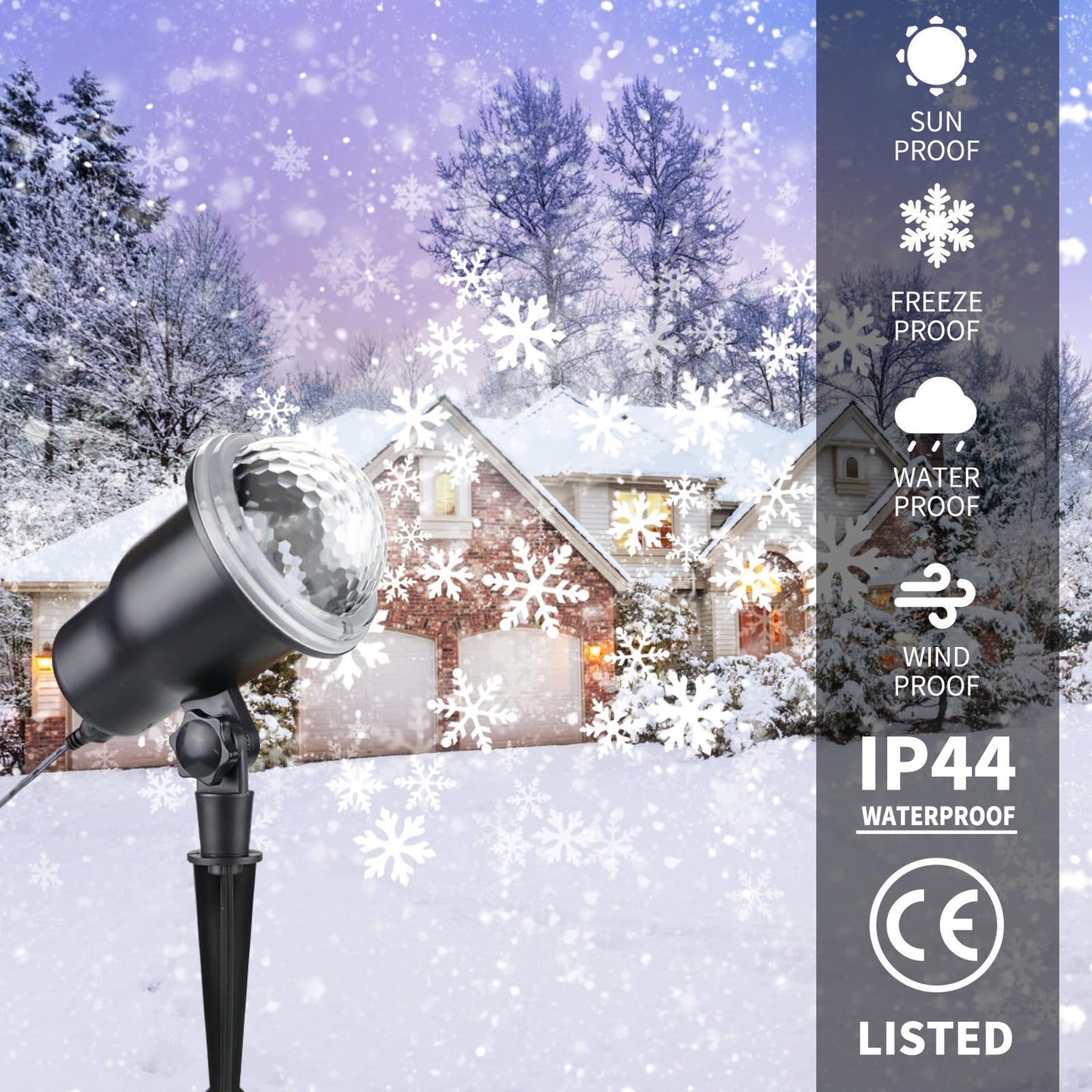 Christmas Projector Lights Outdoor, Snowflake Projector Lights with Wireless Remote Control for Christmas Decorations Lights New Year Party