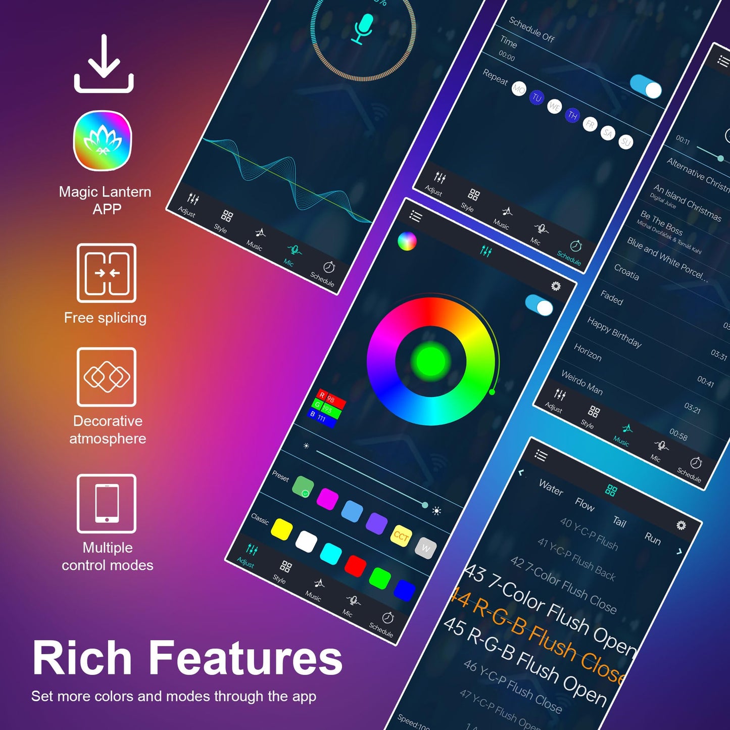 SLARY 10PCS RGB Hexagon LED Wall Light Panels, Smart Modular Honeycomb Gaming Lights with App Control, Music Sync, DIY Indoor Decor