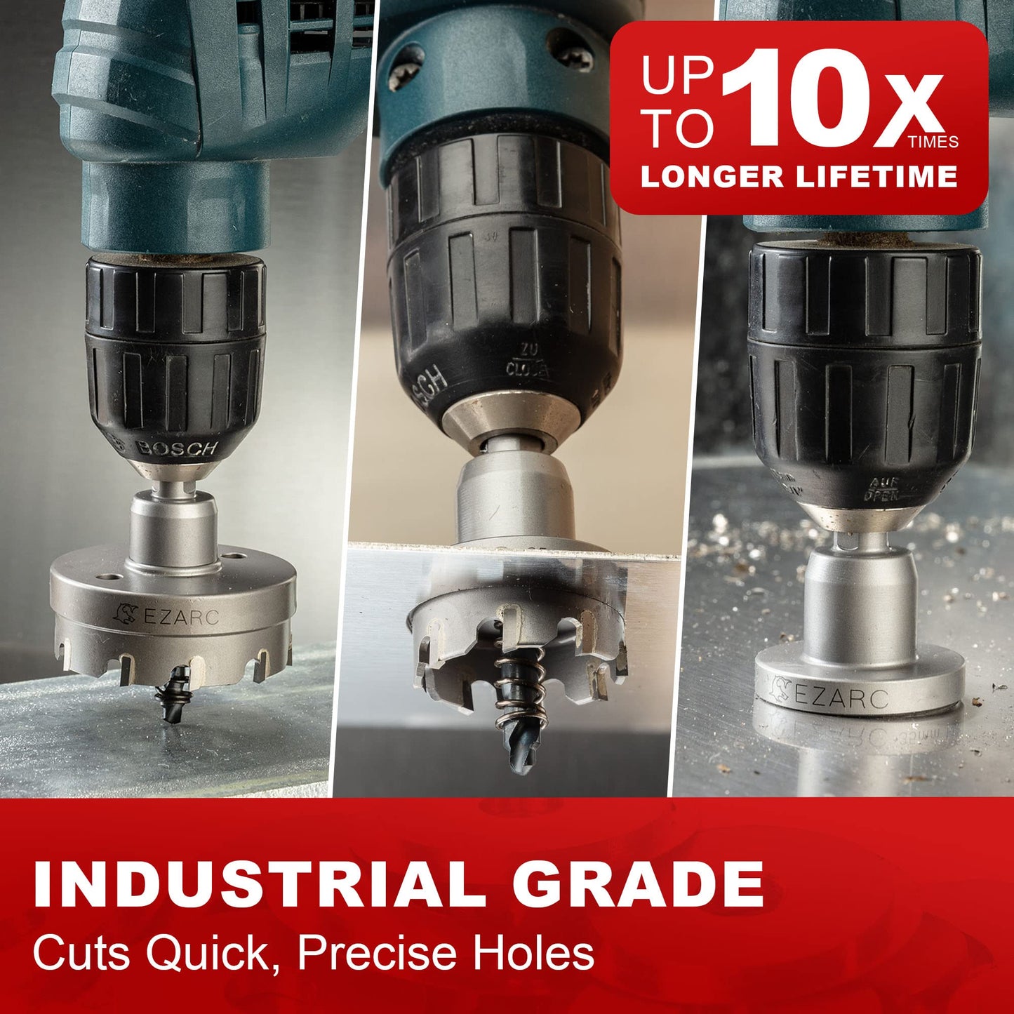 EZARC Carbide Hole Saw Heavy Duty, Hole Cutter for Stainless Steel, Sheet Metal 3/4" 19mm