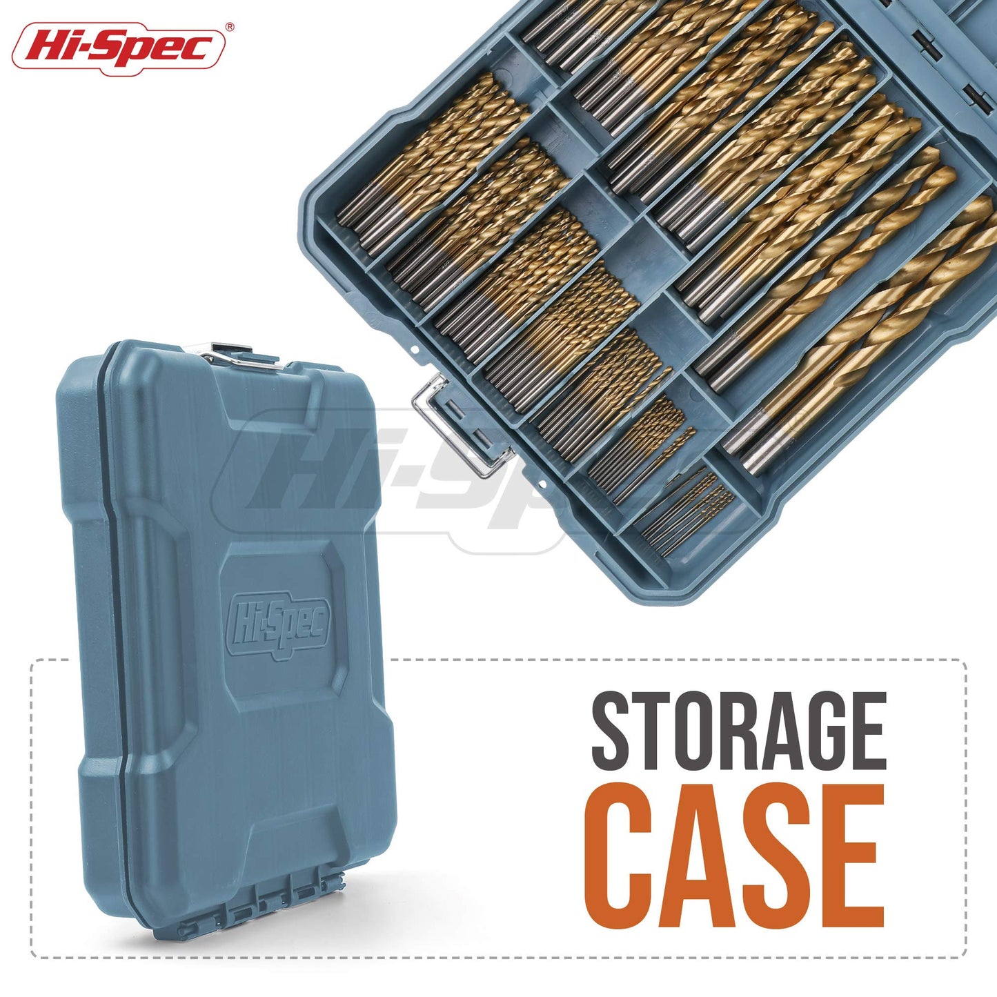 Hi-Spec Tools 99pc HSS Drill Bit Set SAE 1/16–3/8" for Metal, Wood, Plastic & Drywall with Storage Case