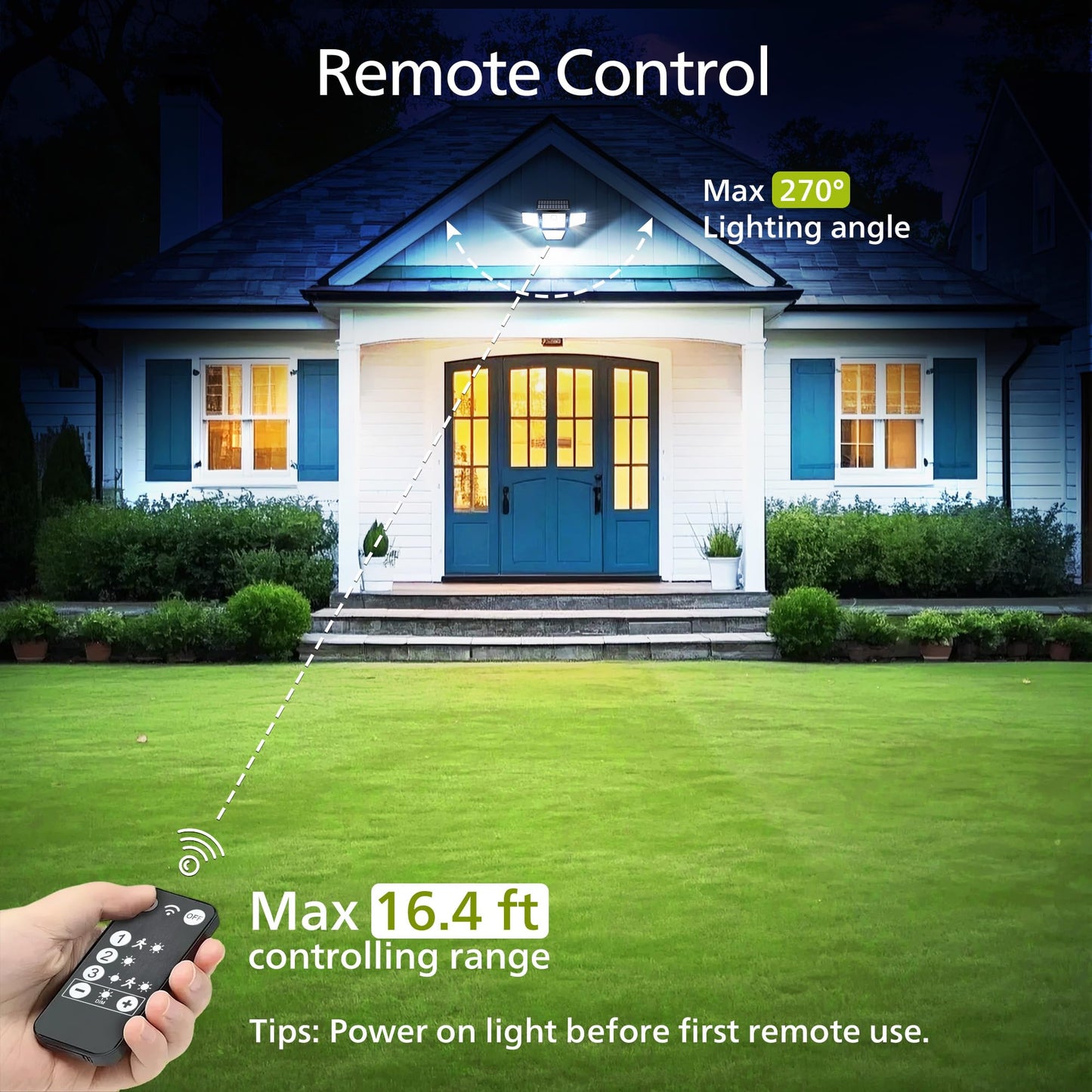 Philips Solar Security Light 196 LED Outdoor Floodlight, 2PK, Motion Sensor, 3 Modes, 4 Adjustable Heads, IP65 Waterproof, Remote Controlled