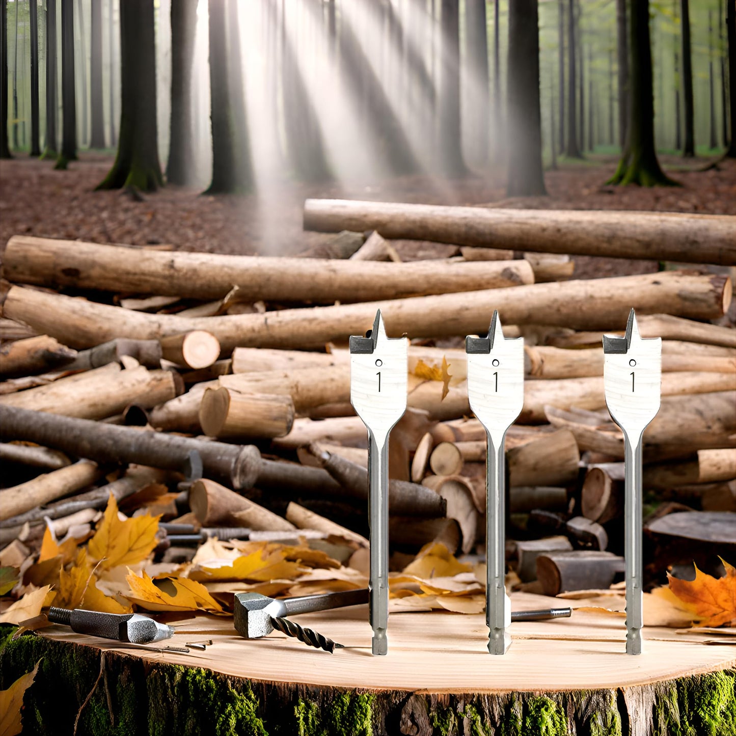 BlueNatHxRPR 1 inch Wood Spade Drill Bit Wood Paddle Flat Bit 3 PCS