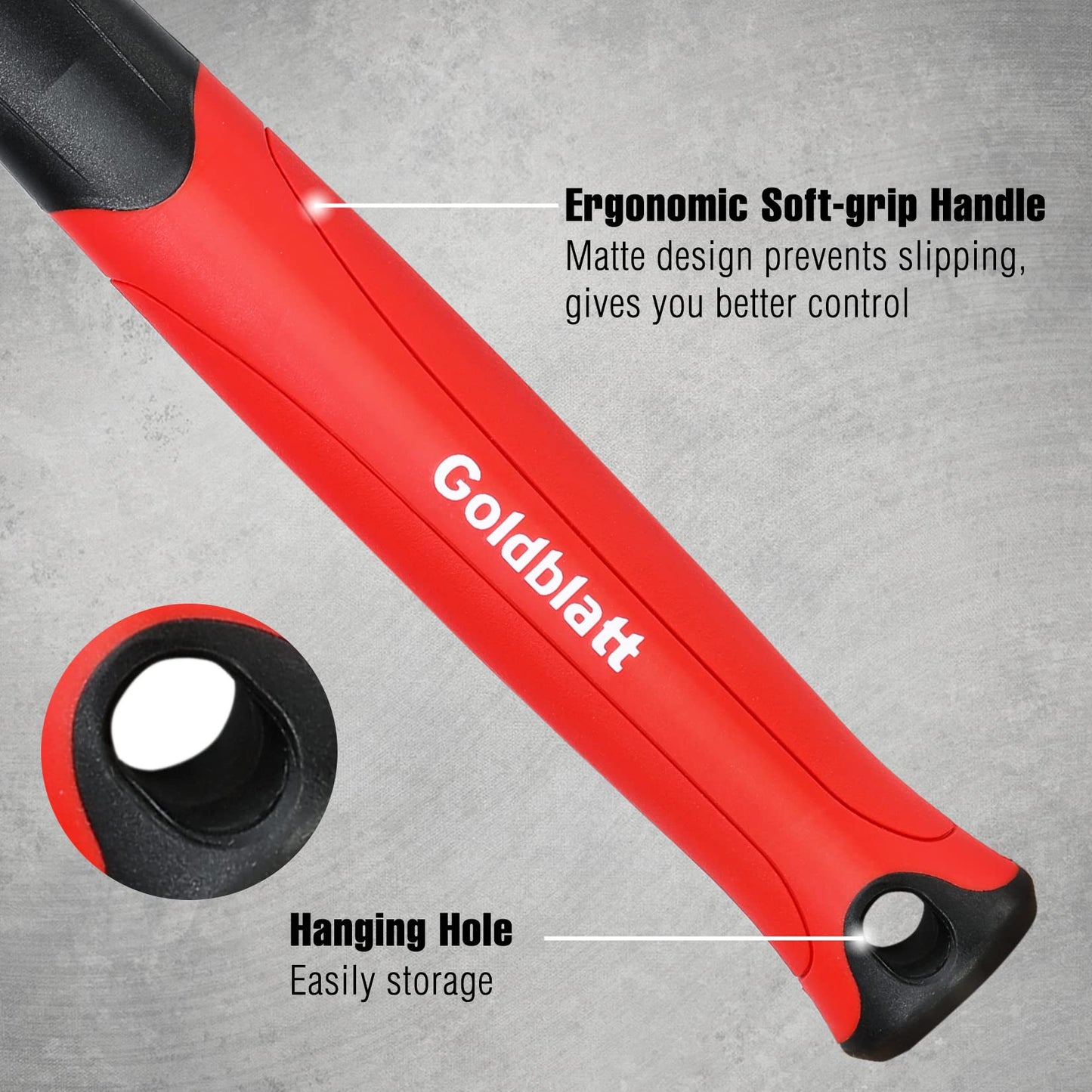 Goldblatt 16 oz Rubber Mallet, Double-Faced Soft Hammer with Low Recoil, Soft-Grip Handle for Woodworking, Flooring & Camping