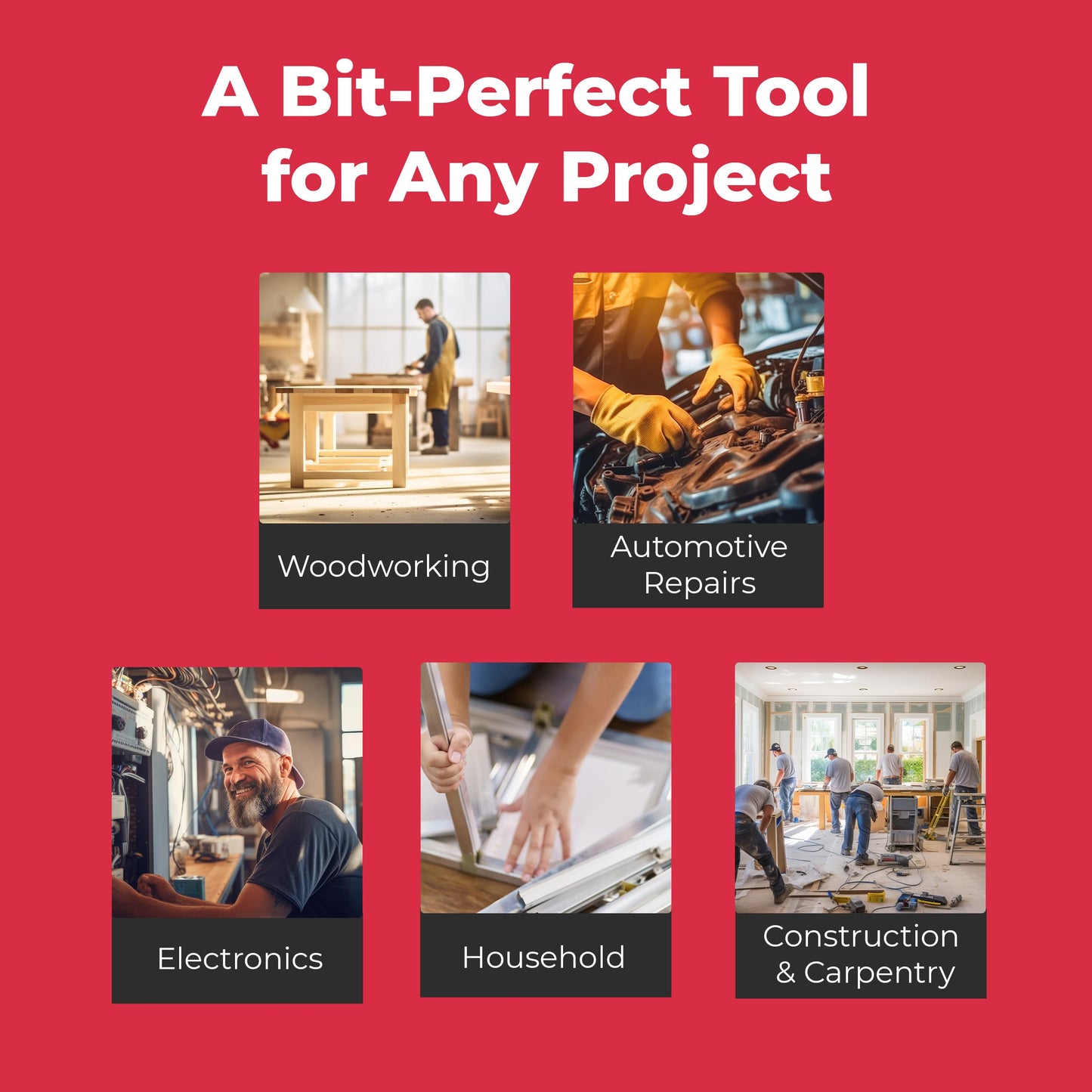 13-in-1 Ratcheting Screwdriver Set w/ ¼" Hex Bits for Phillips, Flat, Star & Square – Retractable Multi-Bit Screwdriver