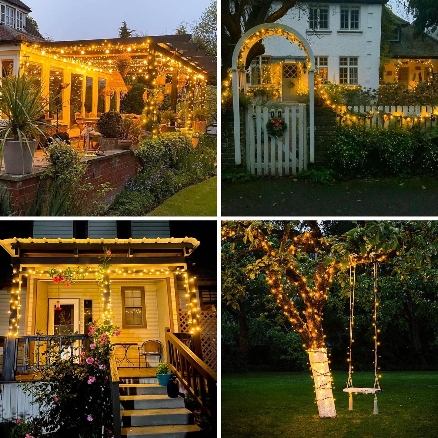 JMEXSUSS 66ft 200 LED Christmas String Lights, Warm White Plug-In, 8 Twinkle Modes for Indoor Outdoor Tree, Bedroom & Party Decor