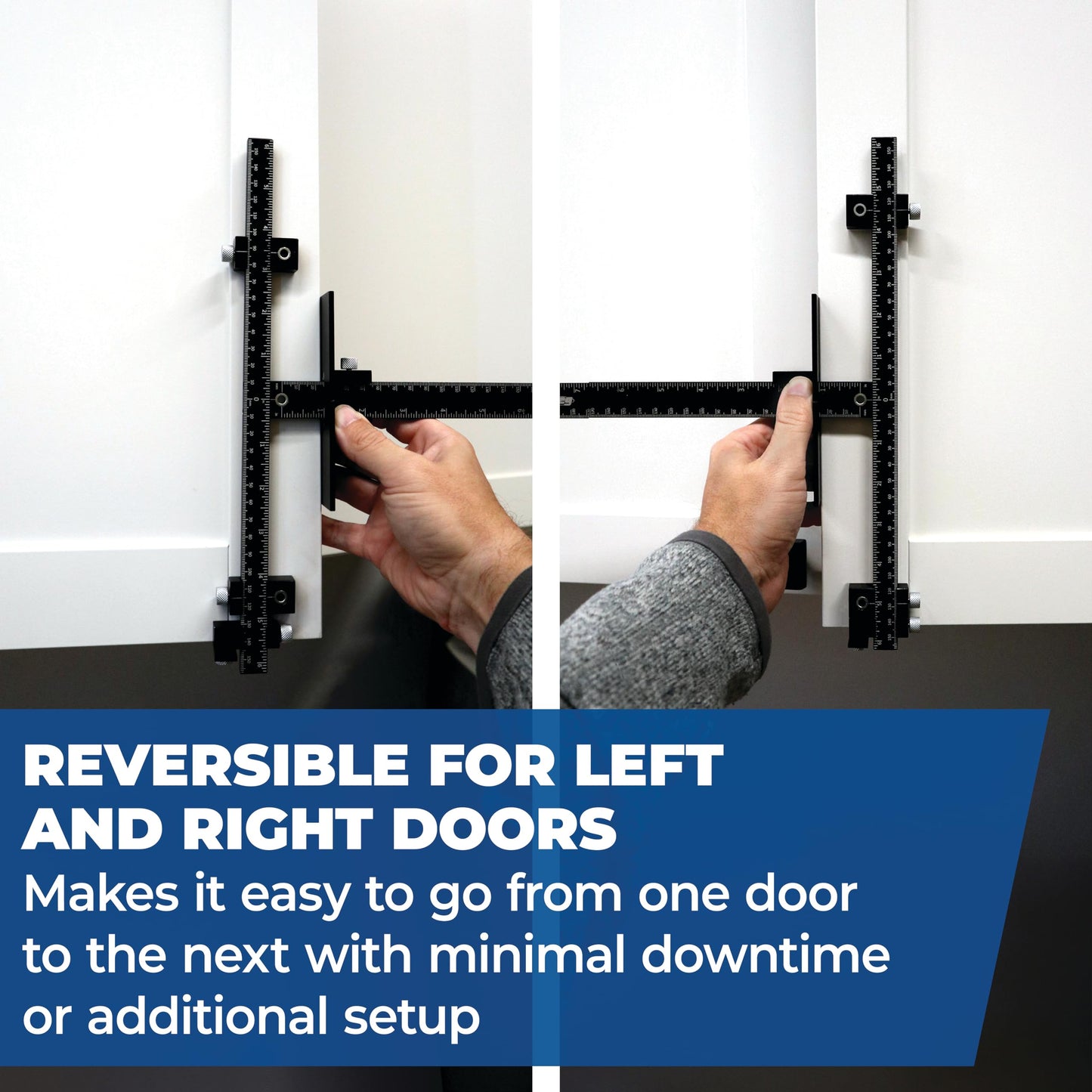 Kreg Cabinet Hardware Jig Pro - Install Hardware with Accuracy - Precise Knob & Pull Installation - Adjustable Drill Guides & Reversible - KHI-XLPULL
