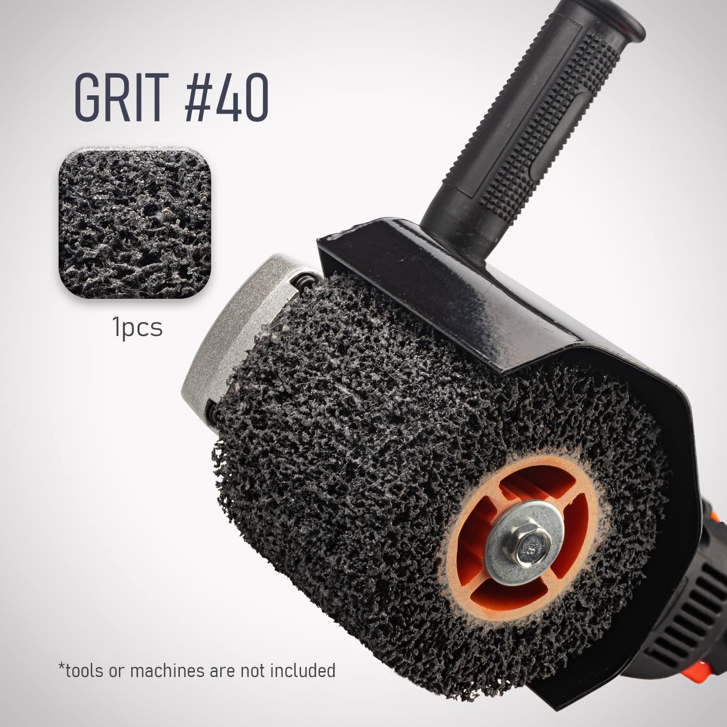 RENOTEC 4" Black Flap Wheels 110x100mm, 40 Grit, Strip Drum for Rust, Paint, Enamel, Oxidation Removal & Polishing