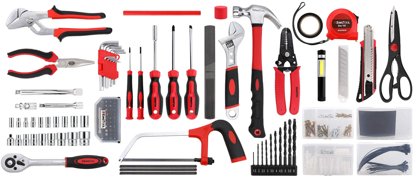 KingTool 325-Piece Home & Auto Repair Tool Kit with Toolbox Drawer, Complete Household Tool Set for DIY, Handyman, Homeowner