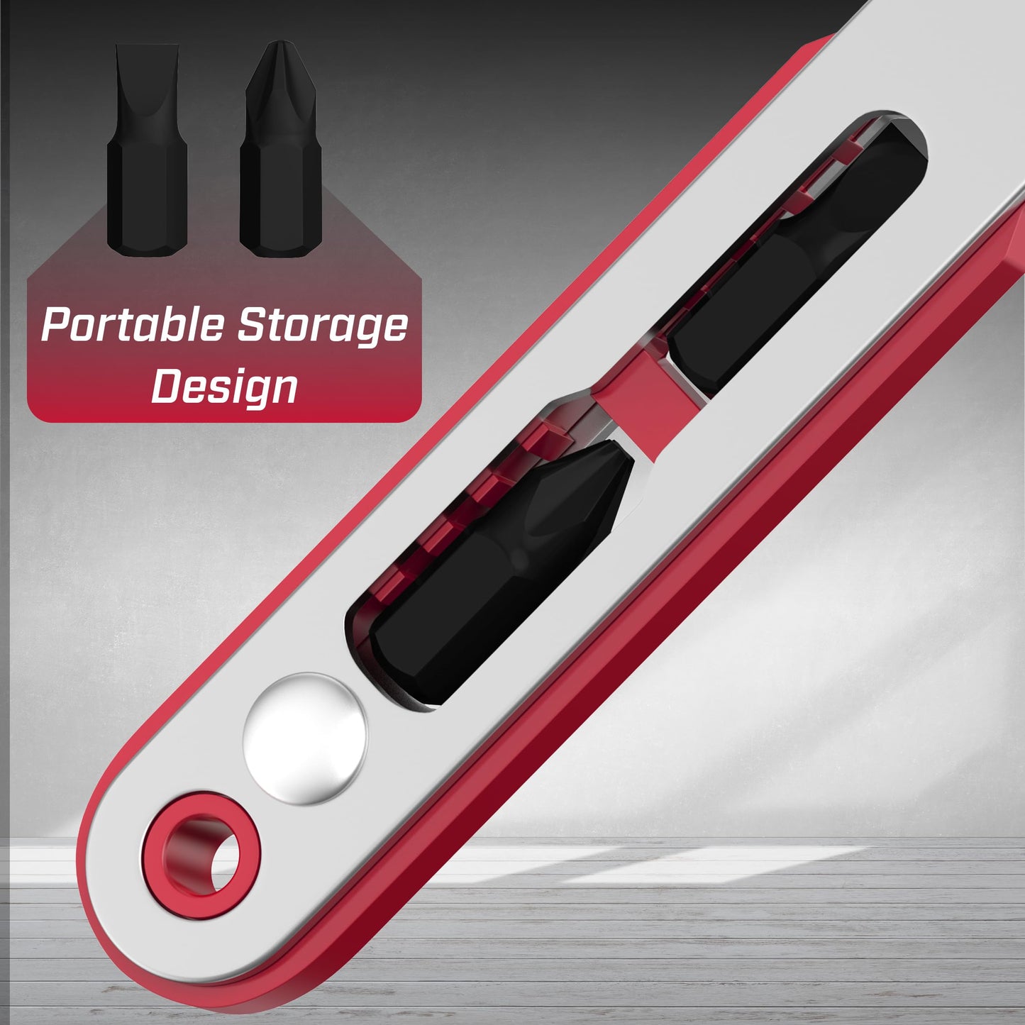 Bates Mini Ratchet Wrench, 1/4" Magnetic 90 Degree Screwdriver, Low Profile Right Angle Screwdriver for Tight Spaces