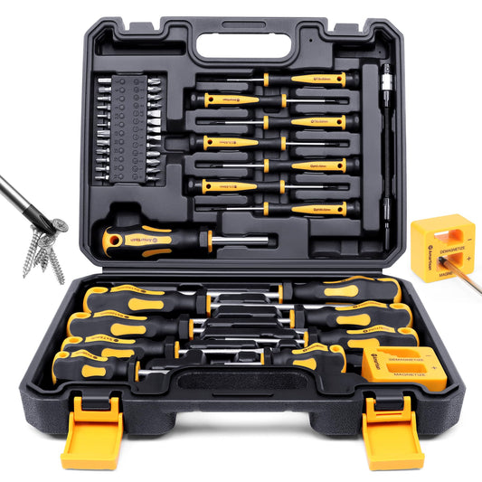 Amartisan 43-Piece Magnetic Screwdriver Set with Case – Slotted, Phillips, Hex, Torx, Pozidriv, Precision, Magnetizer/Demagnetizer Tools