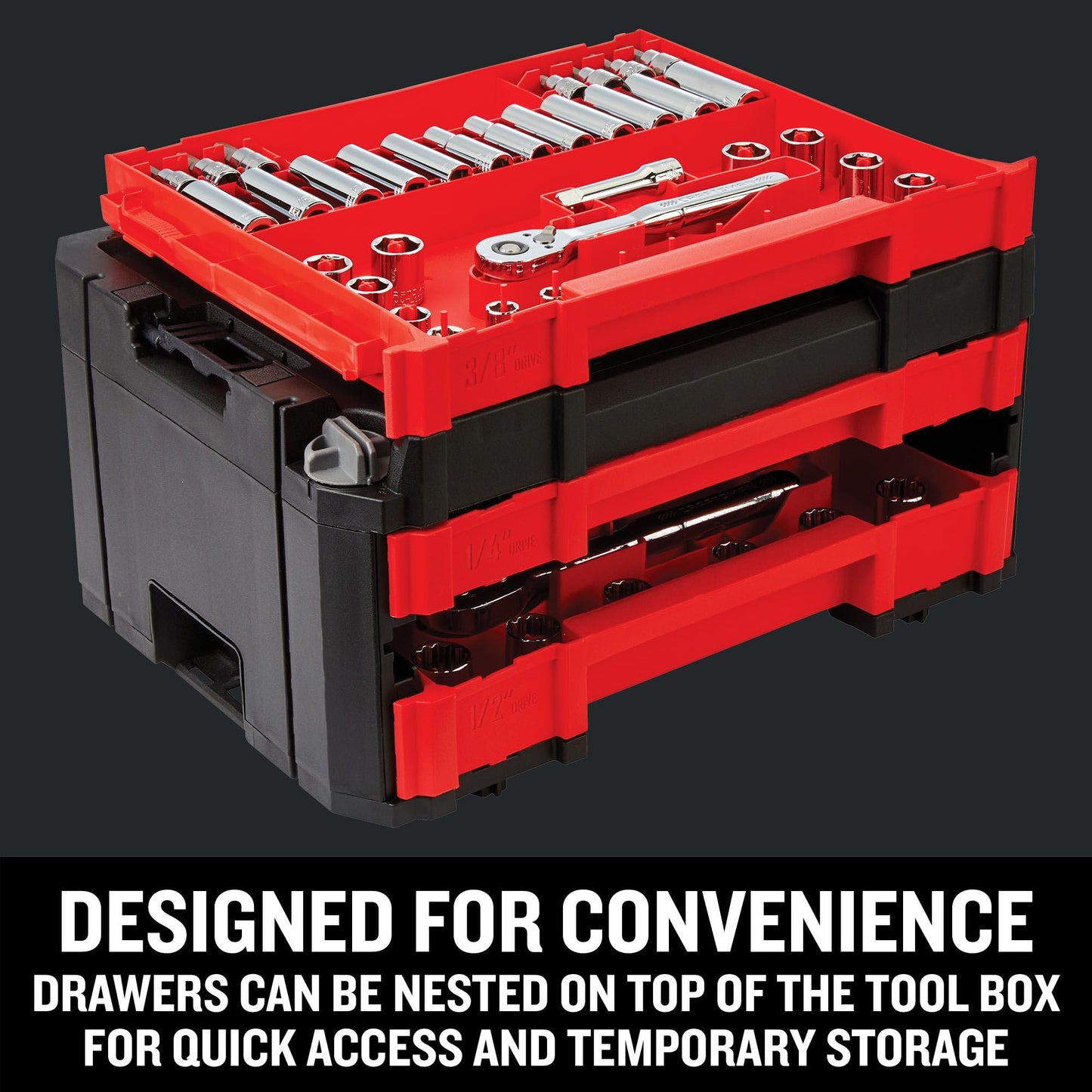 Craftsman 262-Piece Mechanic Tool Set with 3-Drawer VERSASTACK Box, SAE & Metric Sockets, Wrenches & Spark Plug Sockets (CMMT45309)
