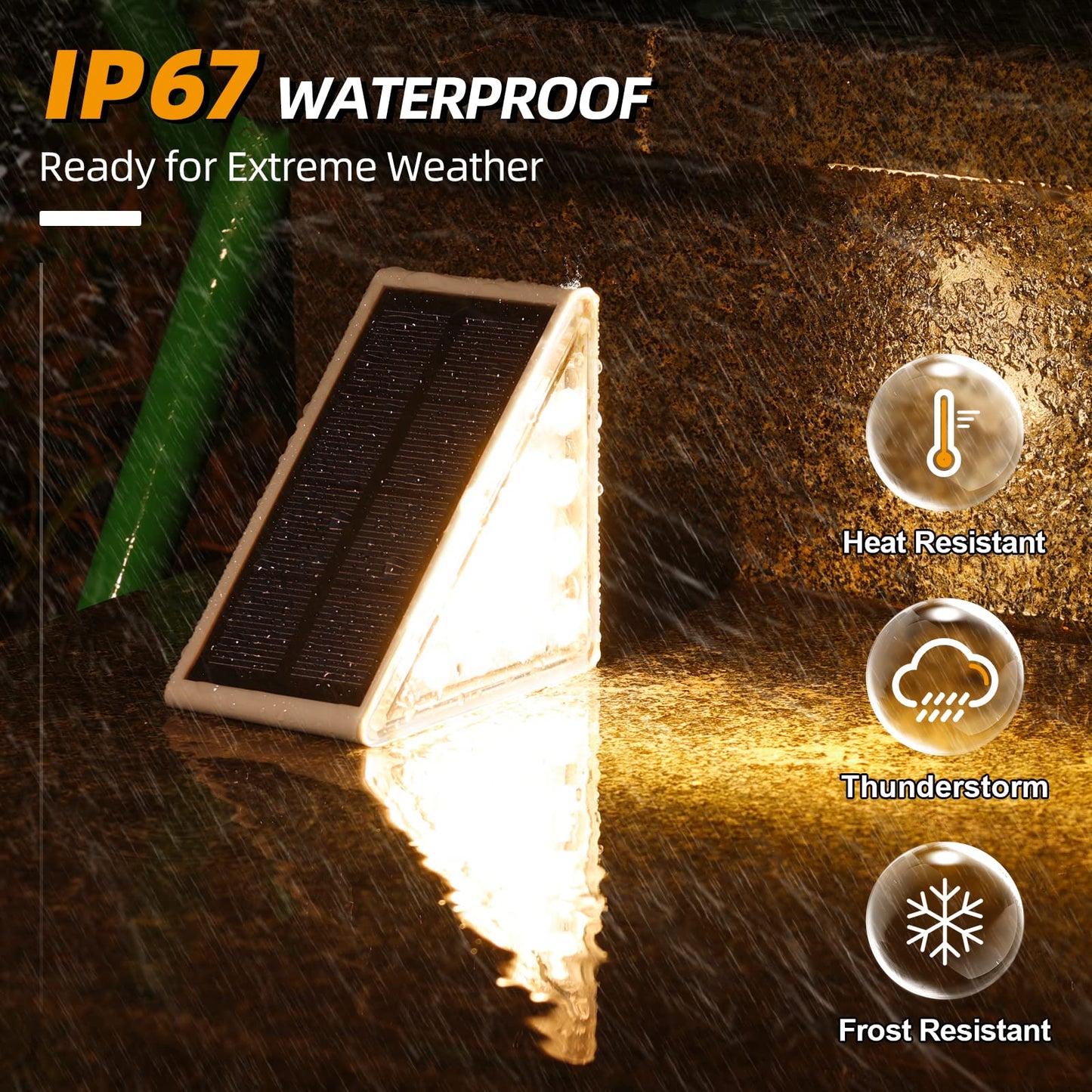 NIORSUN Solar Step Lights 6 Pack – Waterproof IP67, Auto On/Off, 3000K Warm White for Outdoor Steps, Deck, Patio, Yard & Garden