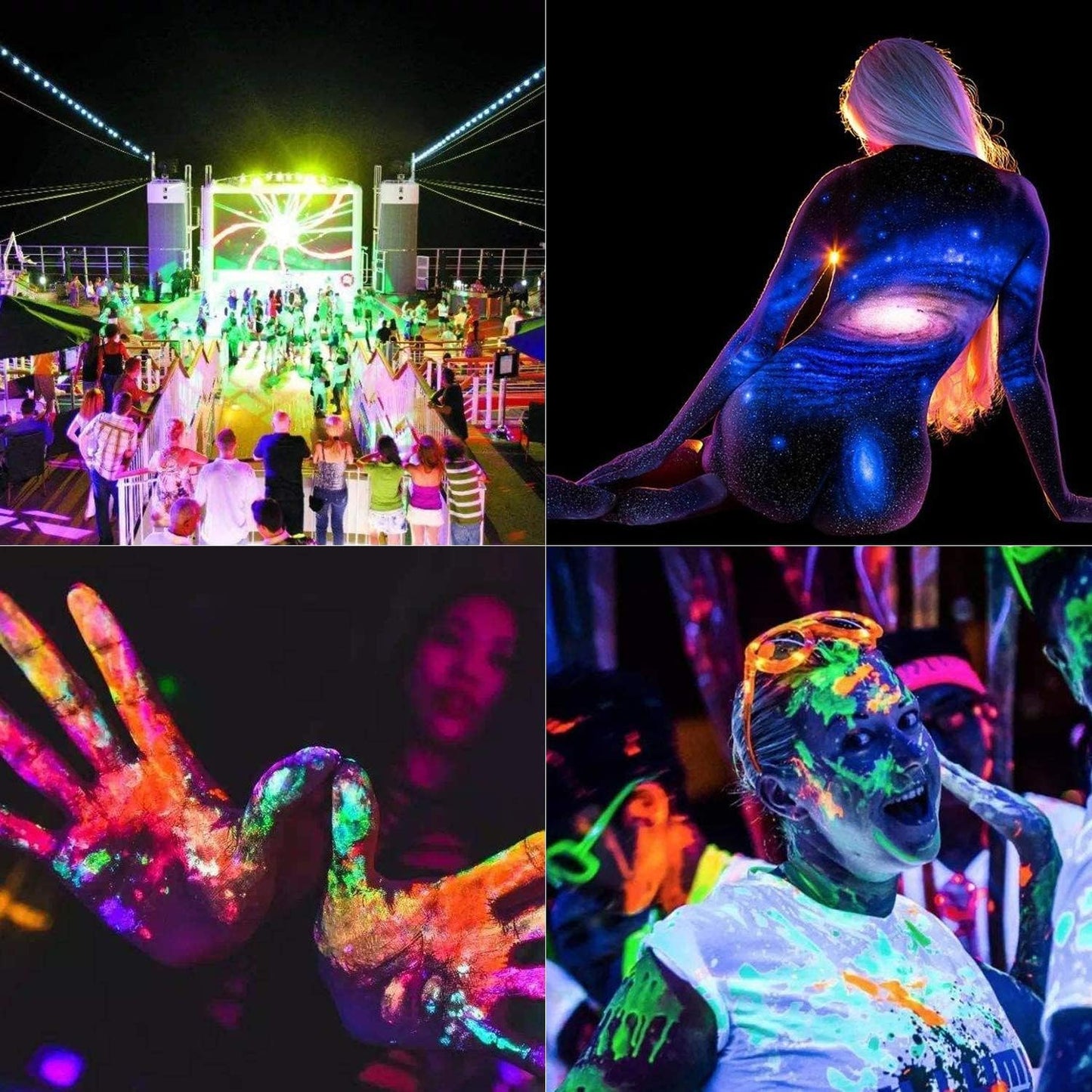 HWaySoul 2-Pack 300W LED Black Lights, Waterproof IP66 Floodlights for Parties, Halloween, Neon Glow, Body Paint & Fluorescent Posters