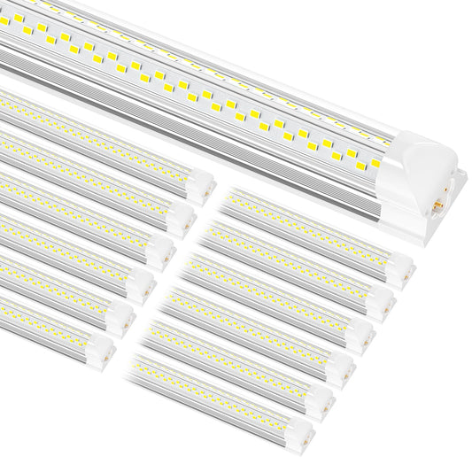 ONLYLUX 8ft LED Shop Light, 100W 15000LM 6000K, 8-Foot Linkable T8 LED Tube Lights, Plug-In Fixture, 12 Pack