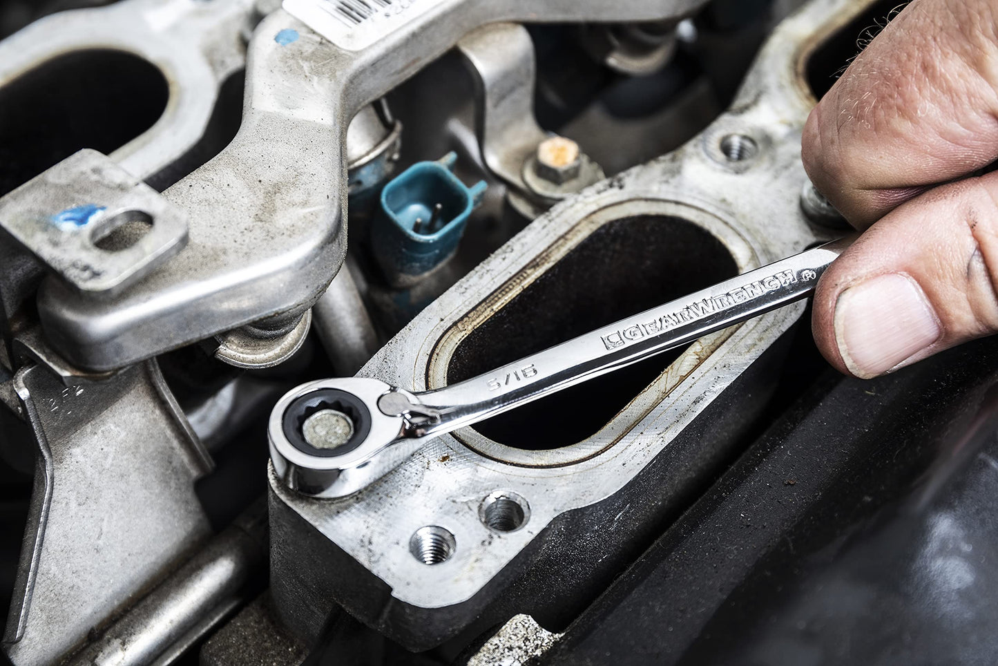 GEARWRENCH 13 Pc. 12 Pt. Reversible Ratcheting Combination Wrench Set, SAE - 9509N