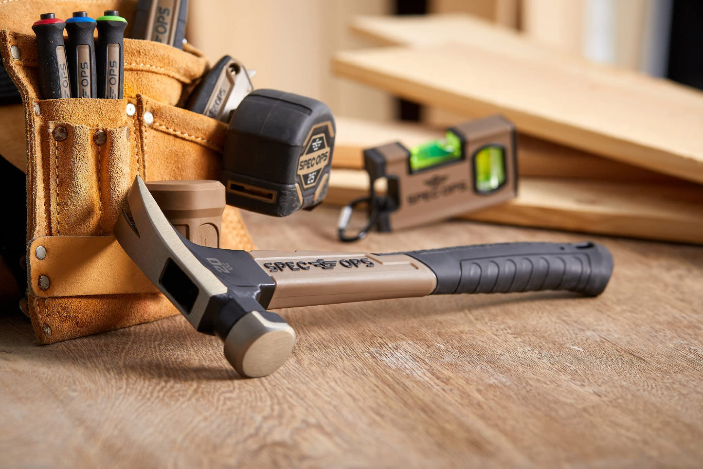 Spec Ops Tools 20 oz Fiberglass Hammer, 13 Inch, Rip Claw, Shock-Absorbing Grip, 3% Donated to Veterans