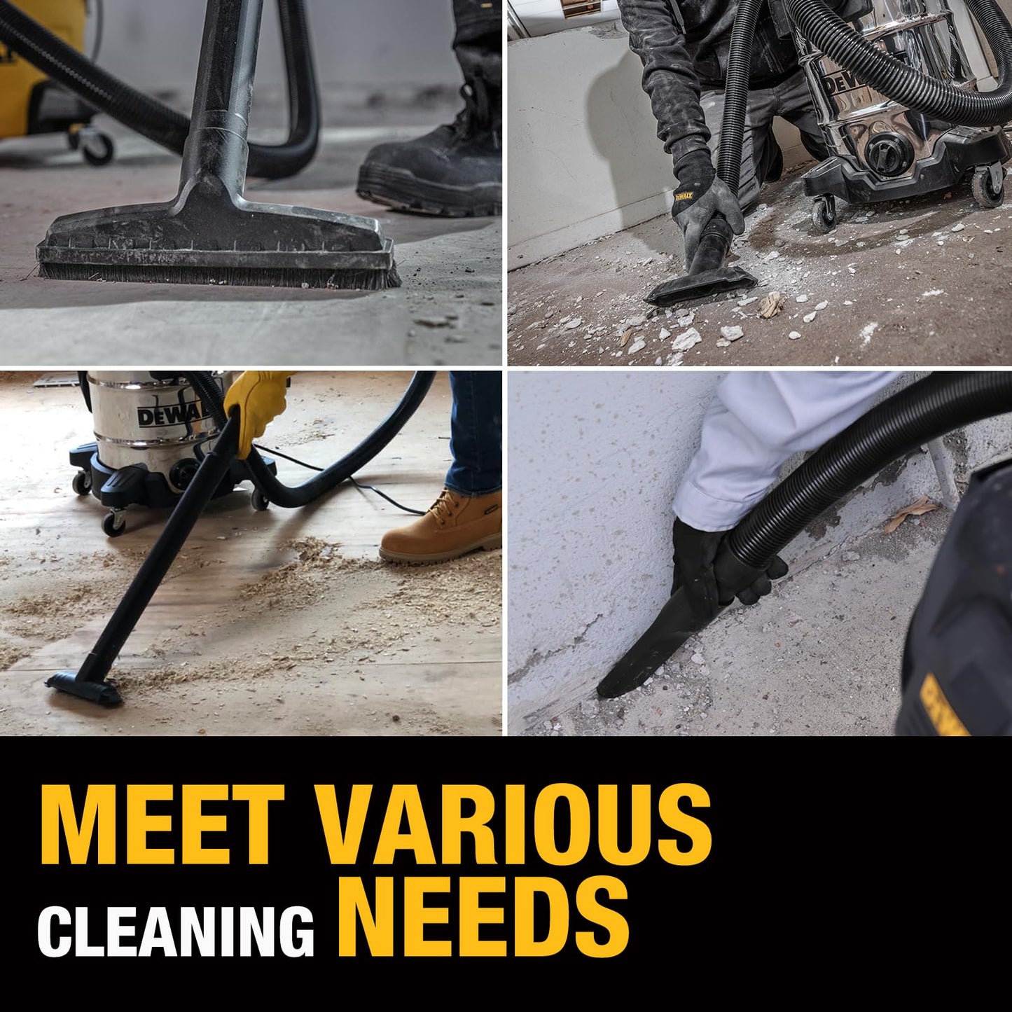 DEWALT DXVA19-4104 Dust Filter Bags 3-Pack, High-Efficiency Replacement for 5-8 Gallon Wet/Dry Vac, Vacuum Dust Collection Bags