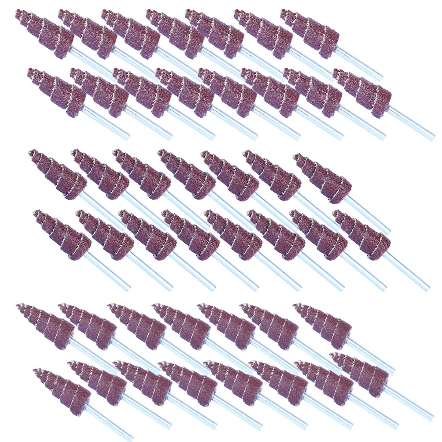 3x10 mm Cone Shape Abrasive Flap Wheel,Sandpaper Grinding Head for Rotary Tool, 3mm Shank 45Pcs,Used for Groove, Gap, Corner polishing