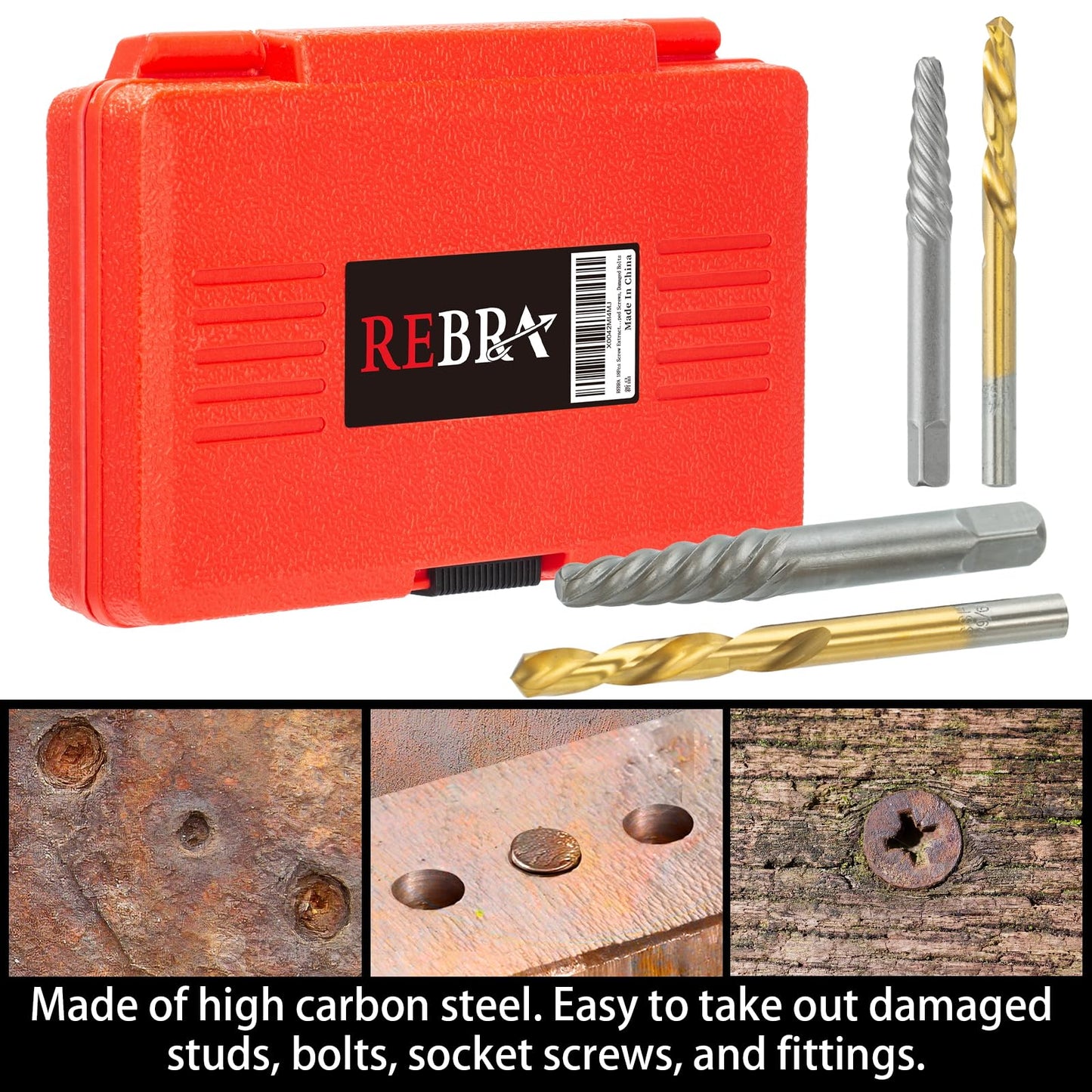 Screw Extractor Set with Left-Hand Drill Bits, 18-Piece Cr-Mo & HSS Cobalt Easy Out Tool for Stripped, Broken Bolts & Screws