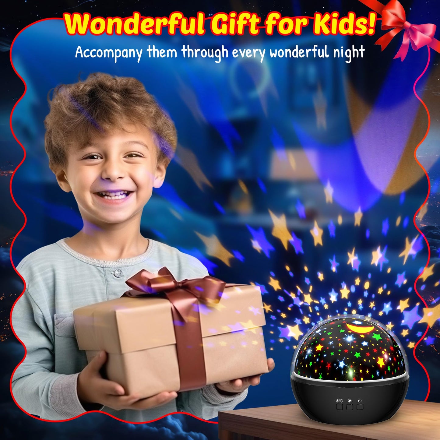 MOKOQI Spiderman 2-in-1 Night Light & Star Projector for Boys | Avengers Superhero Bedroom Decor & Gift for Kids 4-6