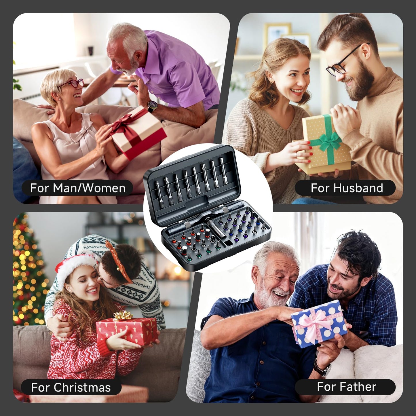 42-in-1 Magnetic Ratchet Screwdriver Set with Bits & Case, Compact DIY Repair Tool Kit for Furniture, Computers, Bikes, Gifts