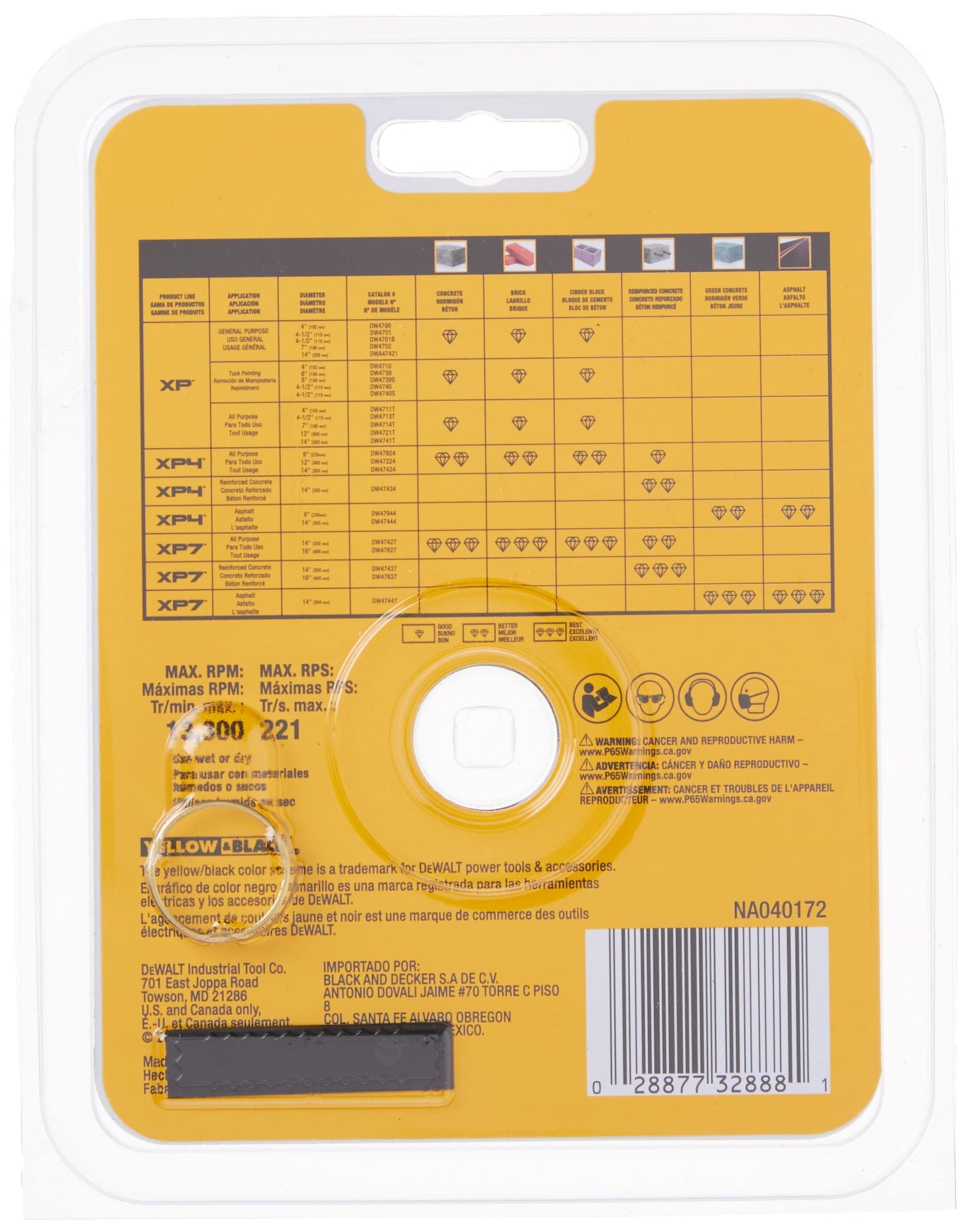 DEWALT Diamond Blade for Masonry, Dry Cutting, Continuous Rim, 7/8-Inch Arbor, 4-1/2-Inch (DW4725)