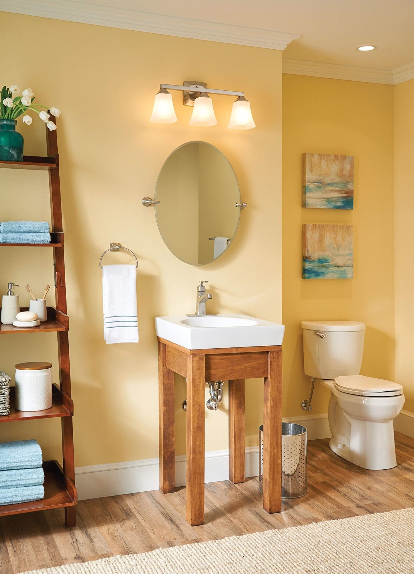 Moen Retreat Collection Brushed Nickel Bathroom Hand Towel Ring with Wall Mount Hardware, DN8386BN