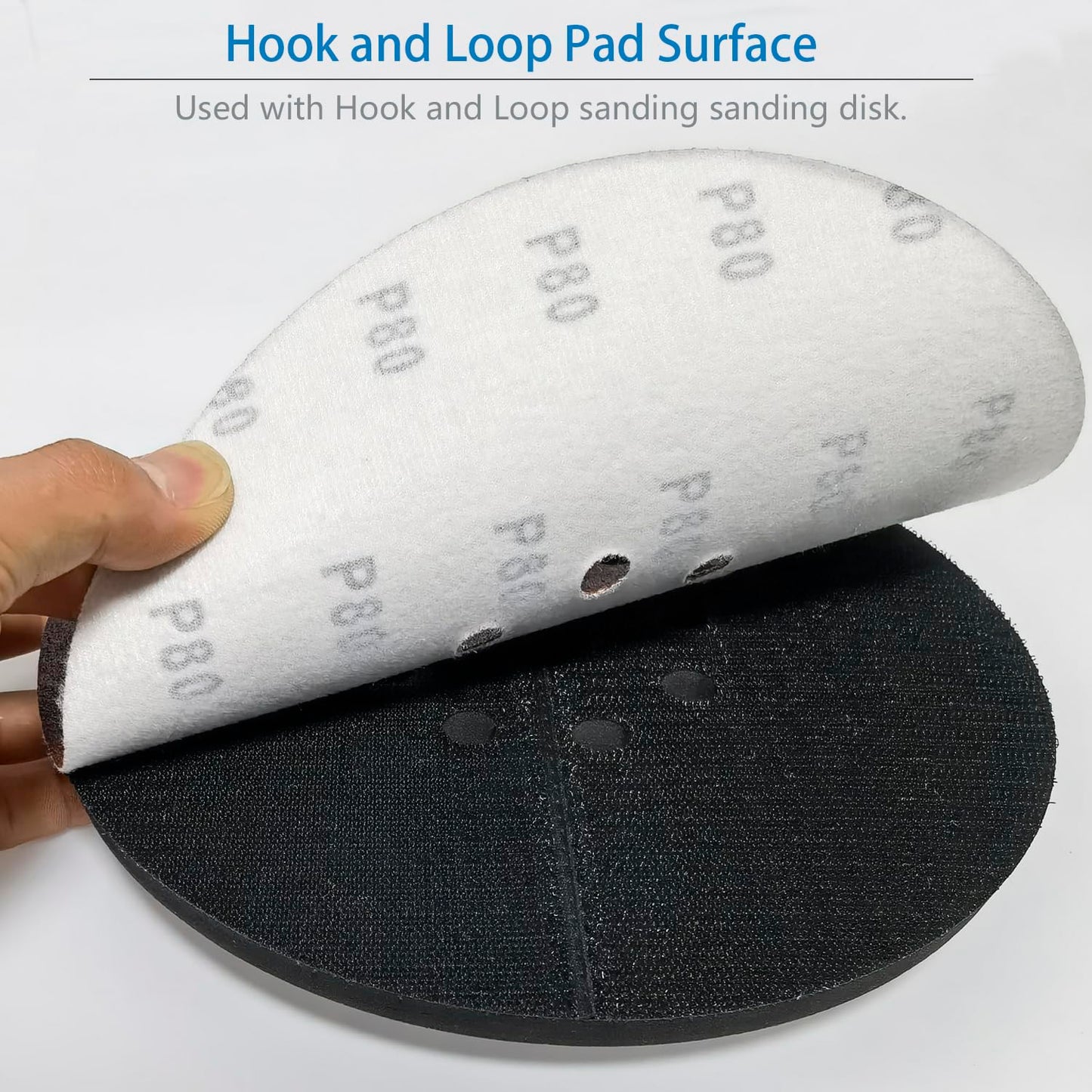 9-Inch Drywall Sanding Pad Replacement, 8-Hole Dust Pickup Backing Pad, Hook & Loop for Grinding, Polishing & Sanding Discs