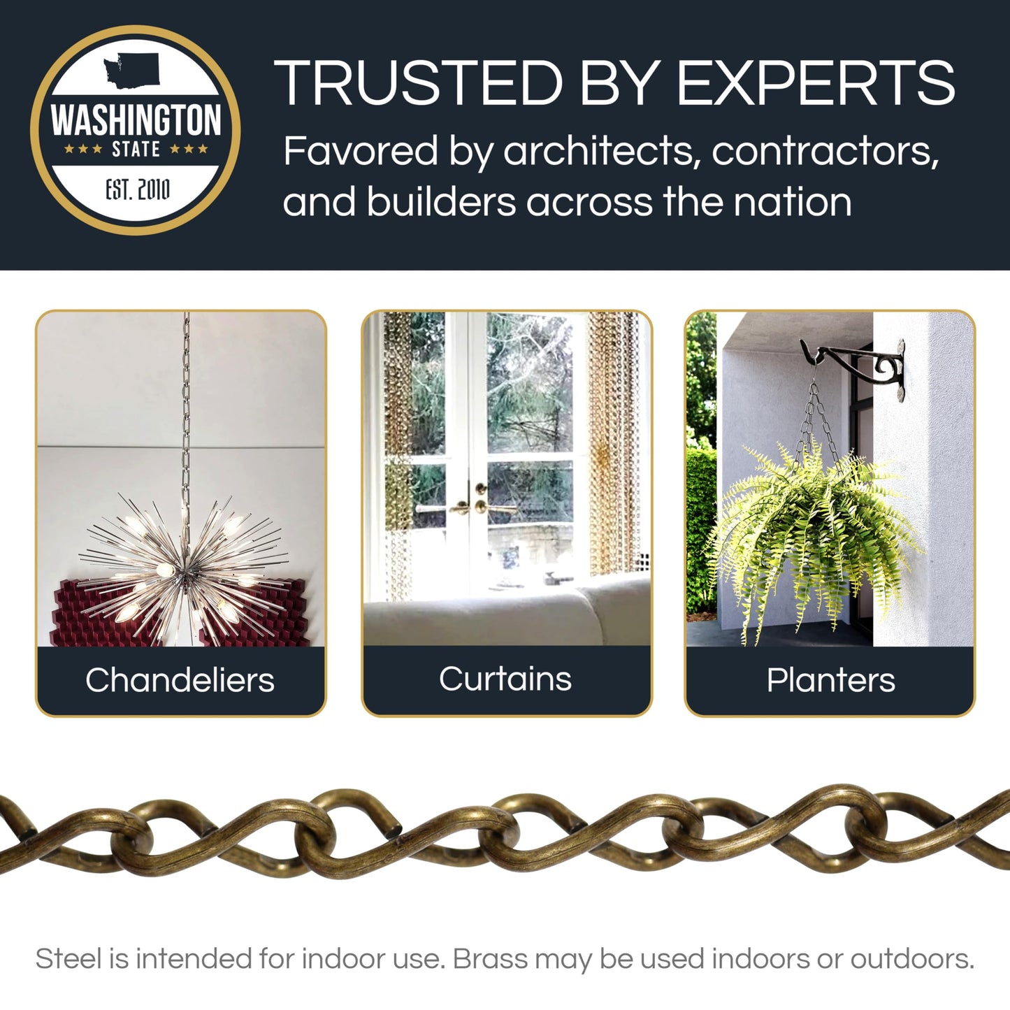 RCH Hardware CH-S50-16-AB-10 Steel Basket Chain, Antique Brass (10 Feet)