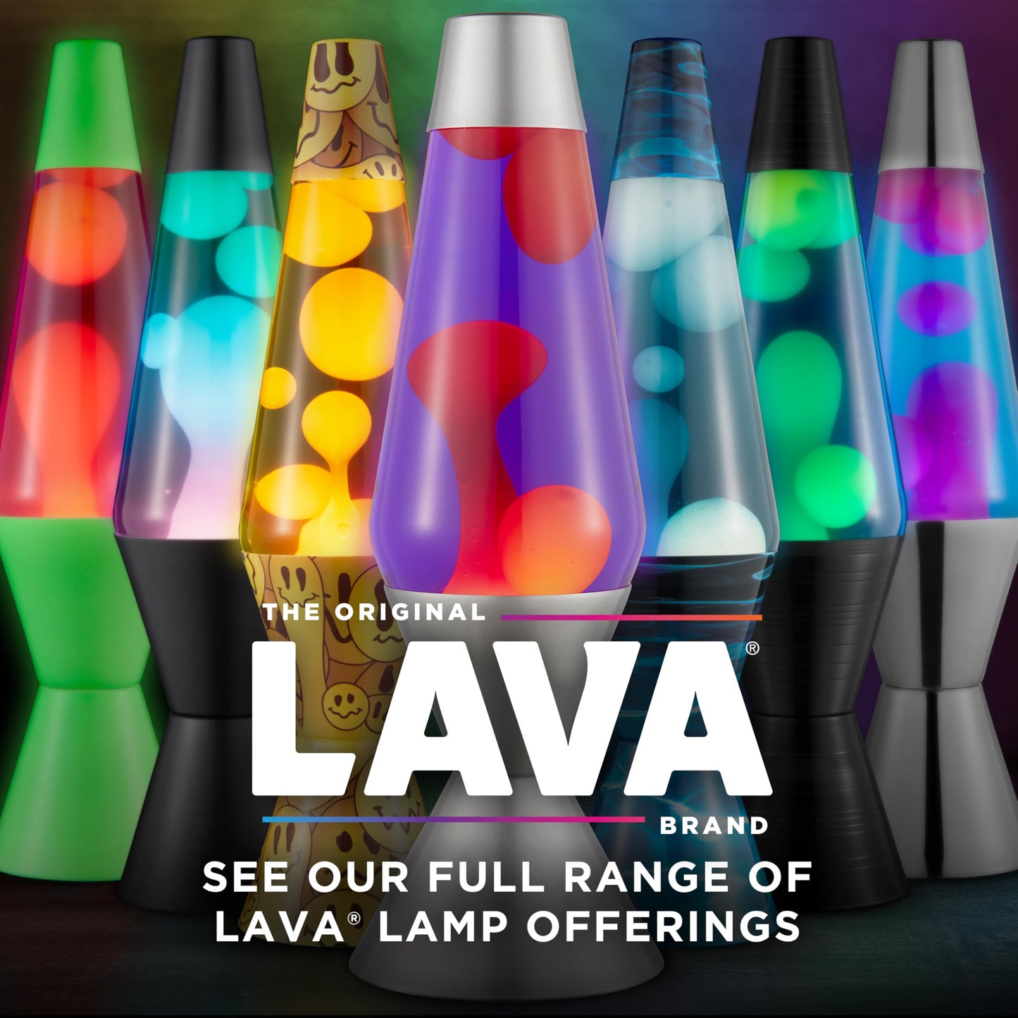The Original Lava® Lamp 16.3" Large 52oz – Vivid Twilight Classic Liquid Motion Lamp with Orange Lava & Purple Liquid (Amazon Exclusive)